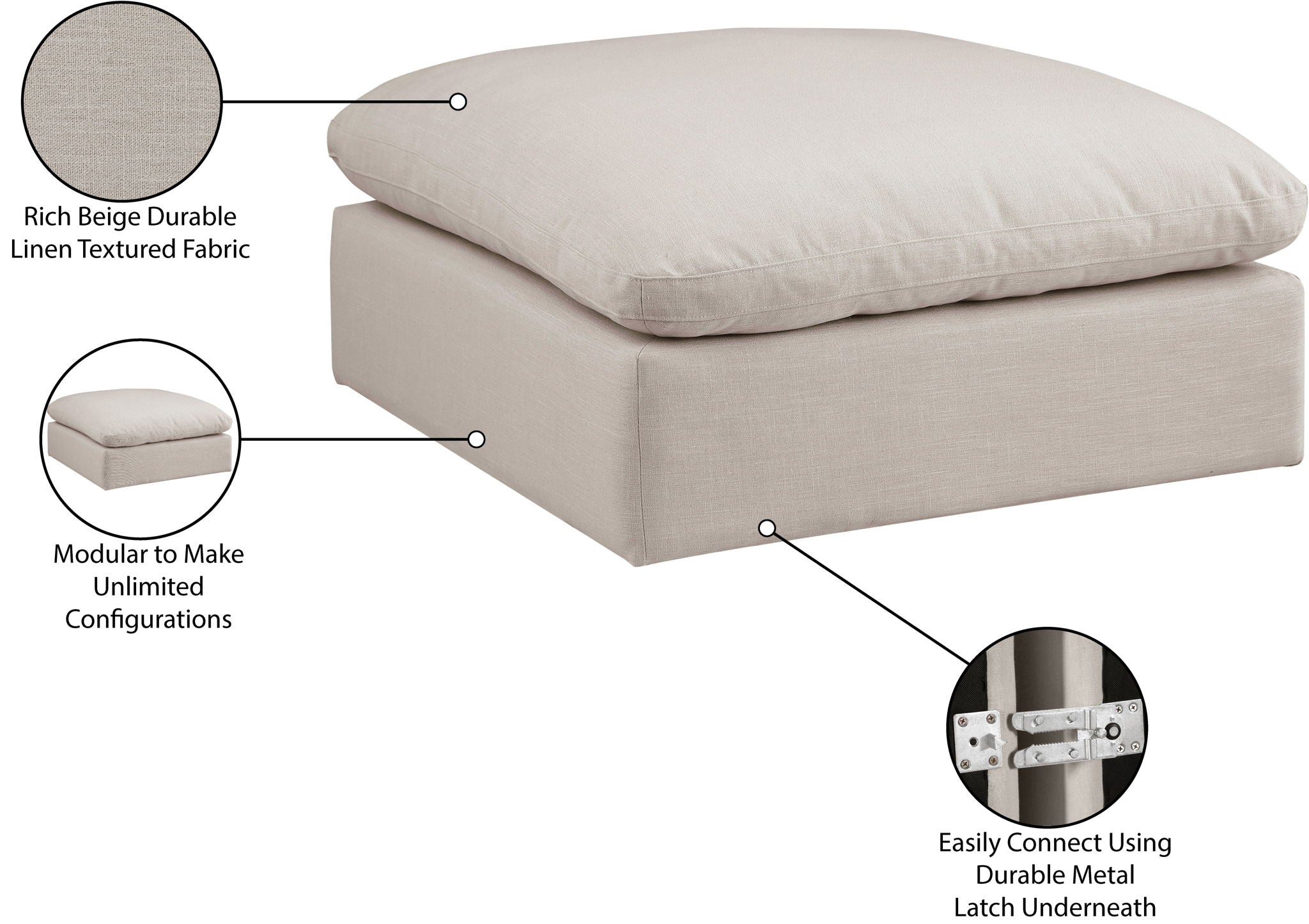 Comfy - Linen Ottoman