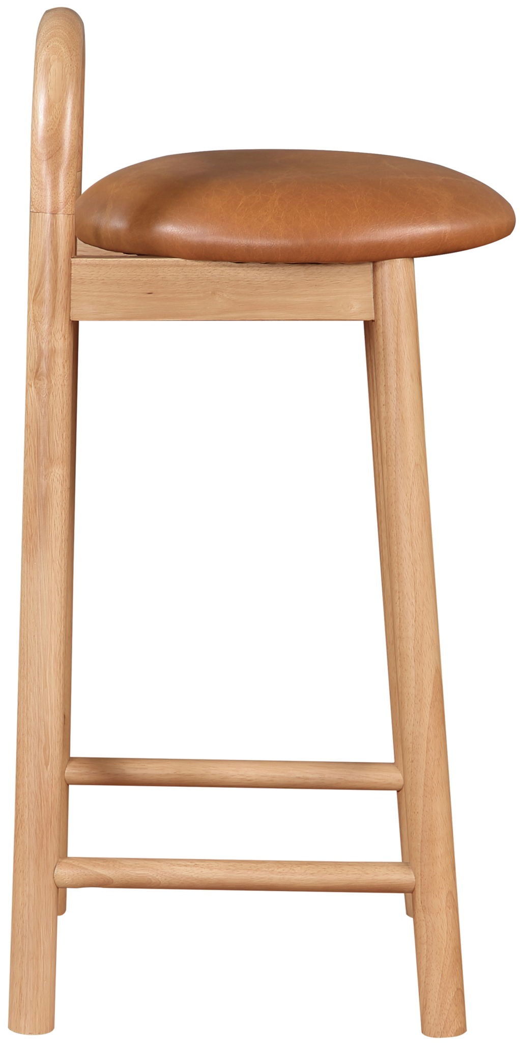 Calvin - Faux Leather Stool - Light Brown Legs