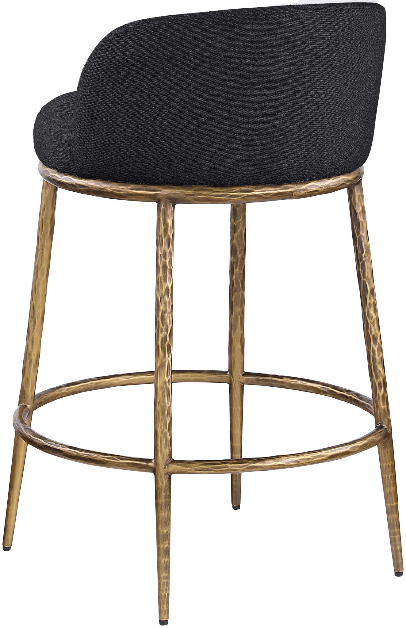 Ferro - Upholstered Counter Stool With Brushed Gold Base