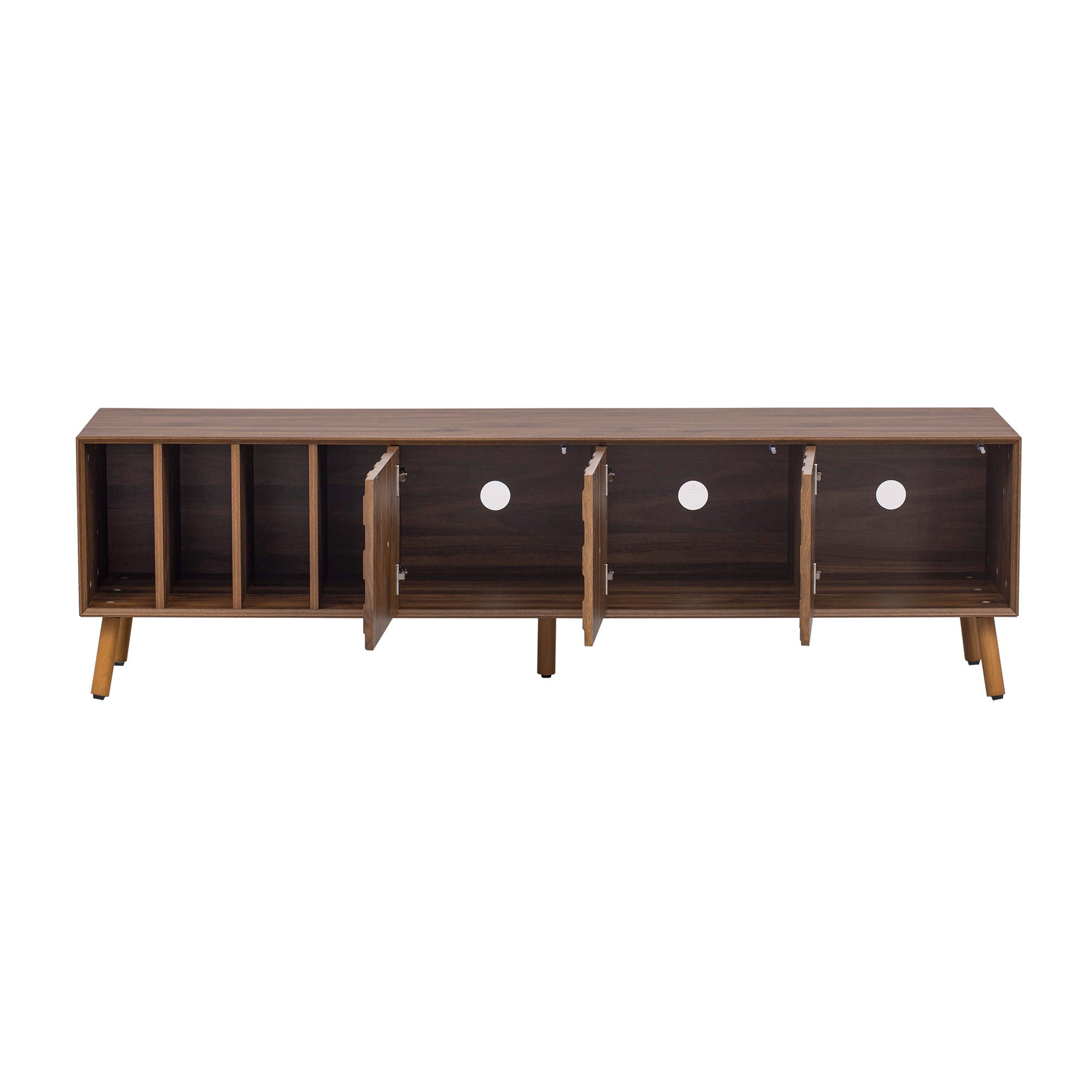 TV Stand, Cabinet For Living Room, Fits TVs Up To 80" - Walnut