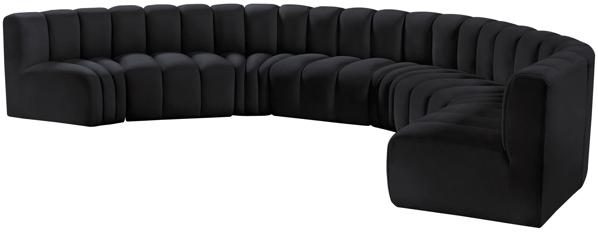 Arc - Velvet 8 Piece U-Shaped Modular Sofa