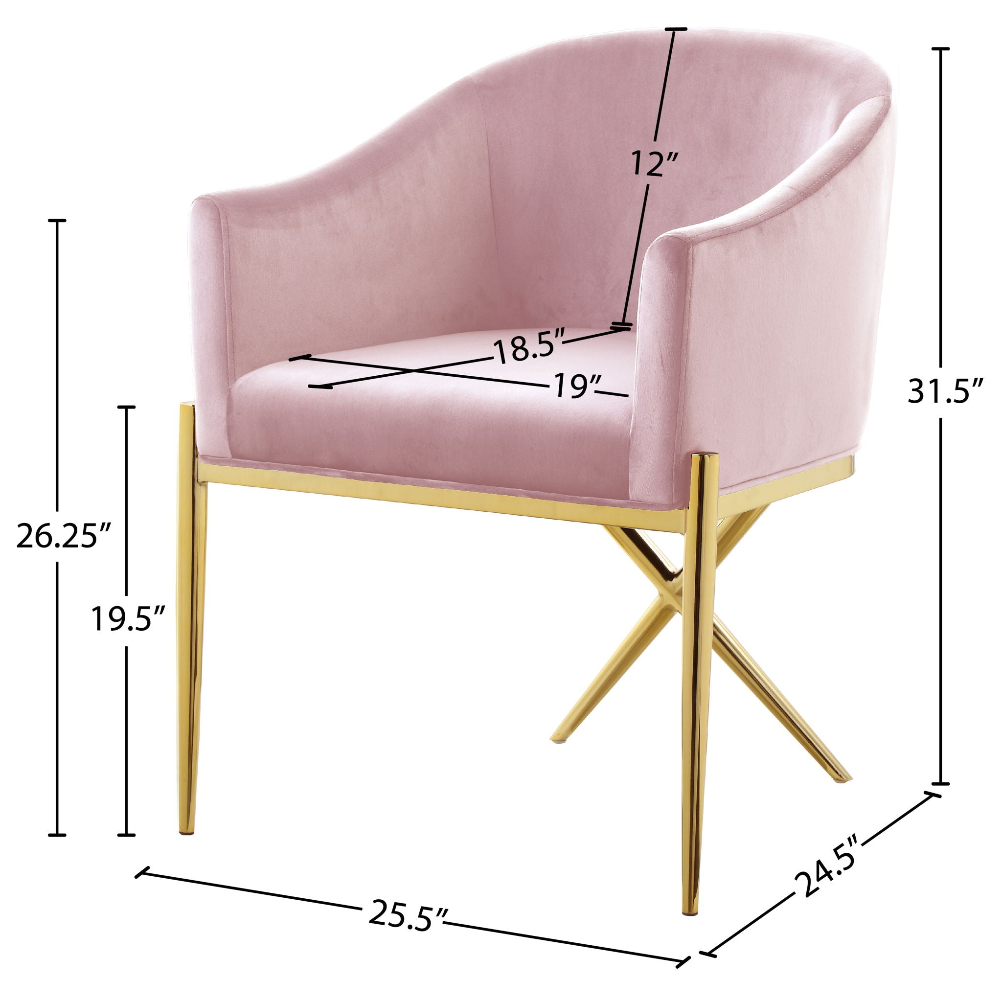 Xavier - Dining Chair with Gold Legs