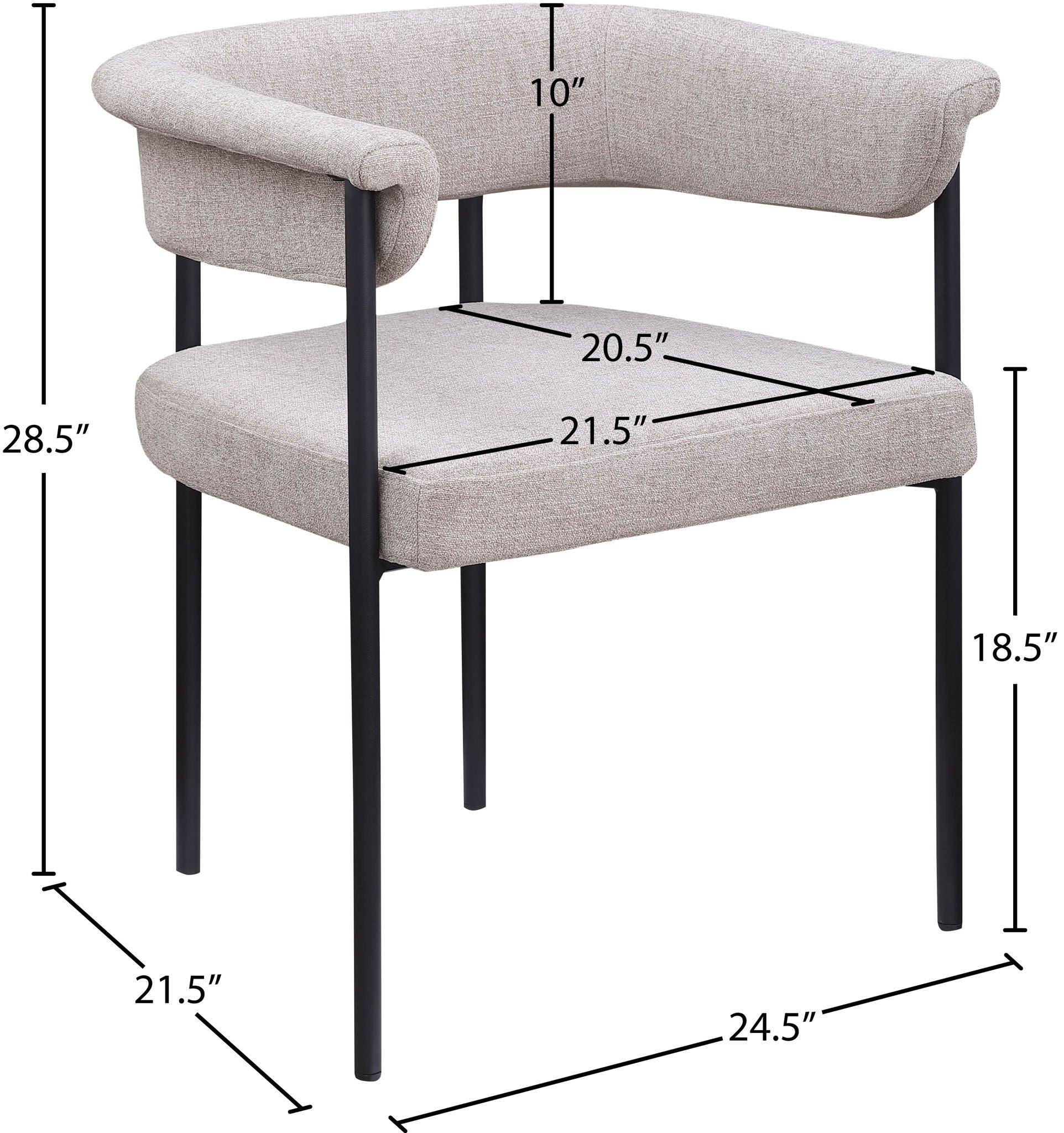 Malin - Linen Dining Chair (Set of 2) - Taupe