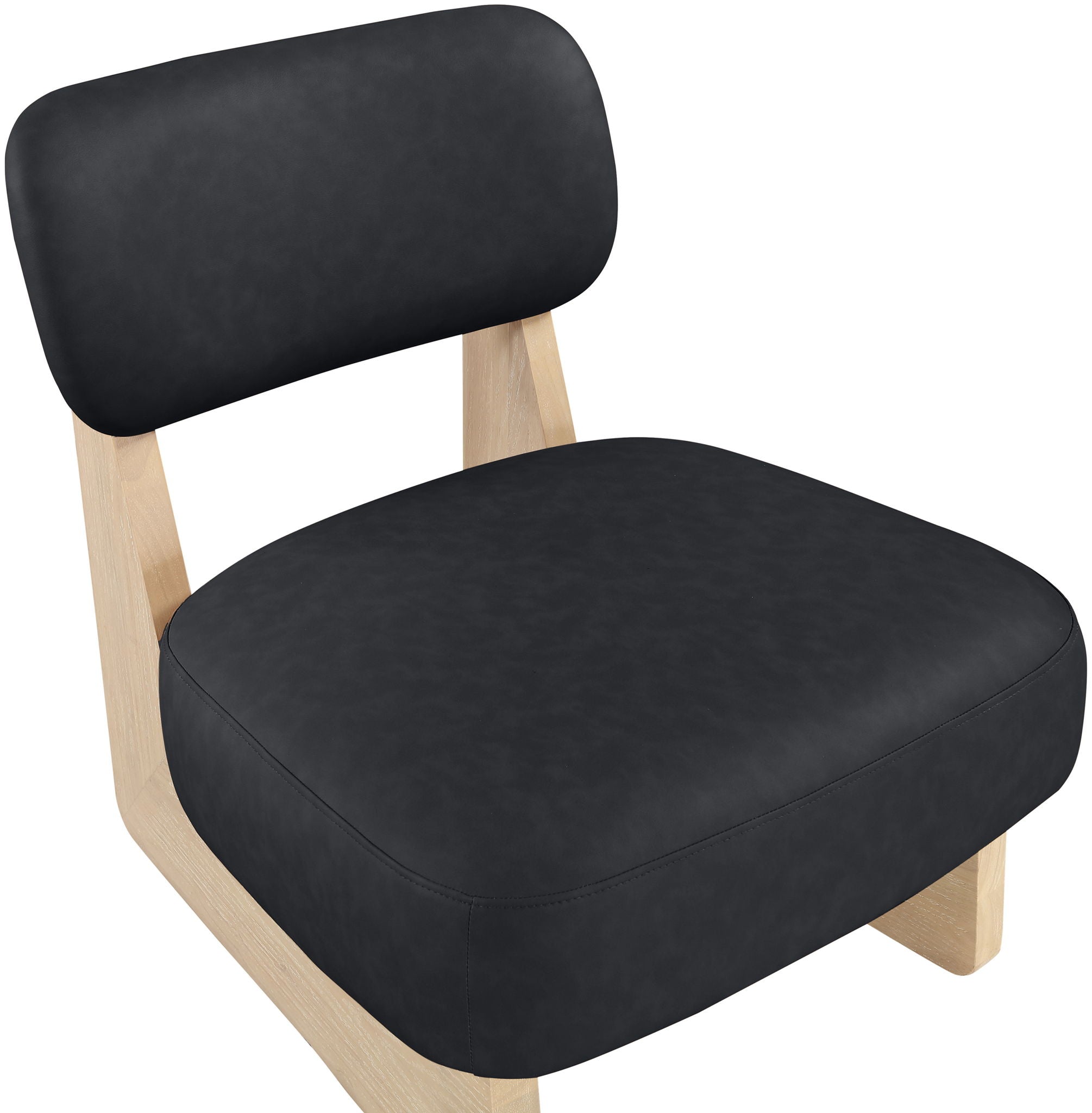 Vetra - Vegan Leather Upholstered Accent Chair With Natural Base
