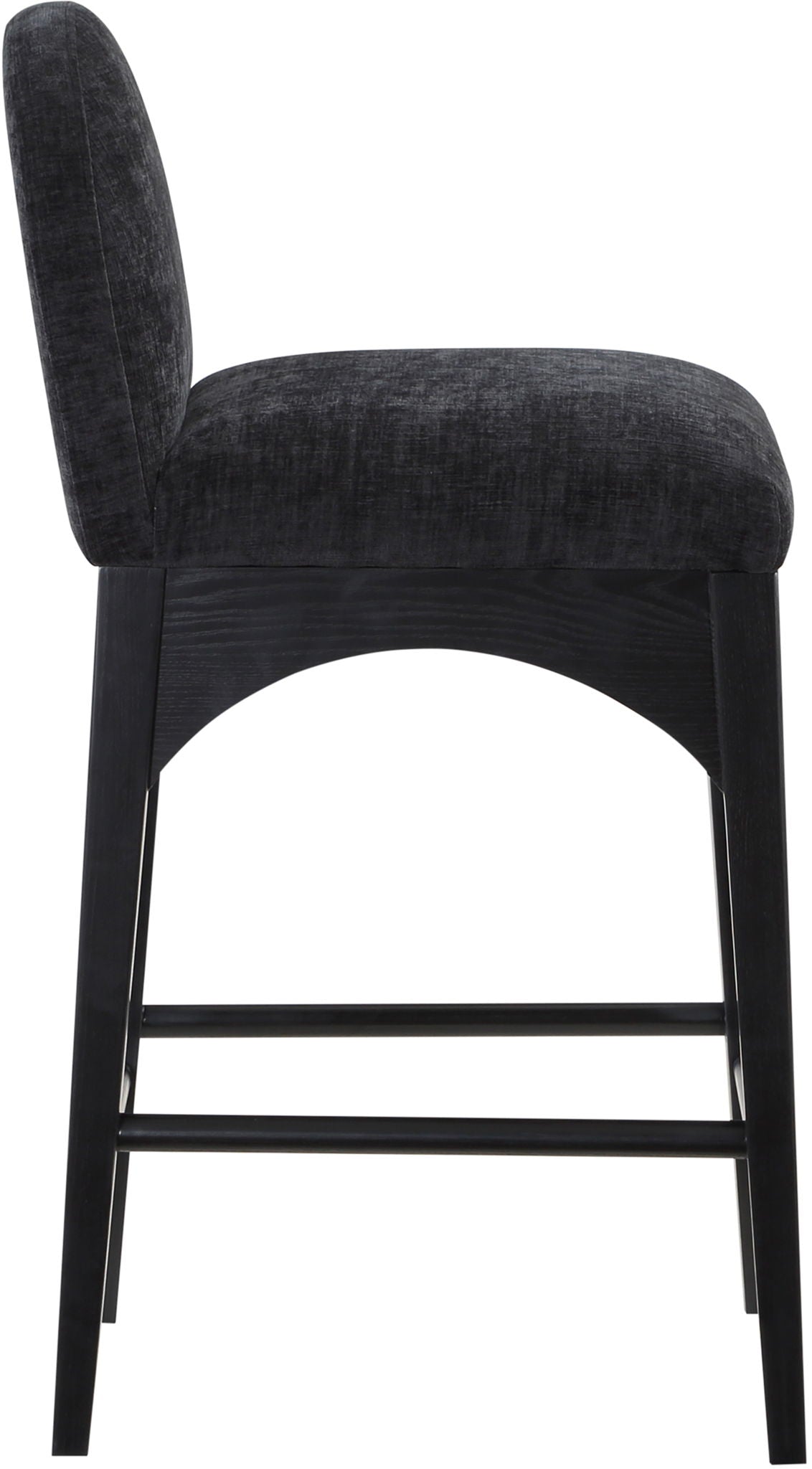 Waldorf - Chenille Stool With Black Legs