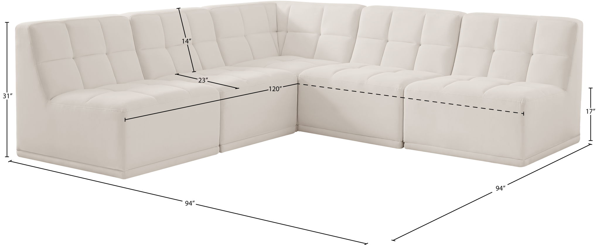 Relax - 5 Piece Modular Sectional