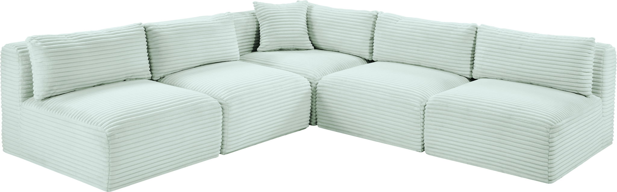 Shaggy - 5 Piece Modular Corner Armless Sectional
