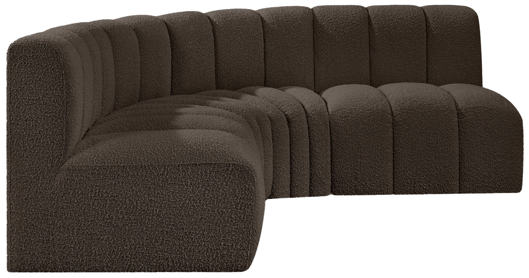 Arc - Boucle Fabric 4 Piece Corner Modular Sofa