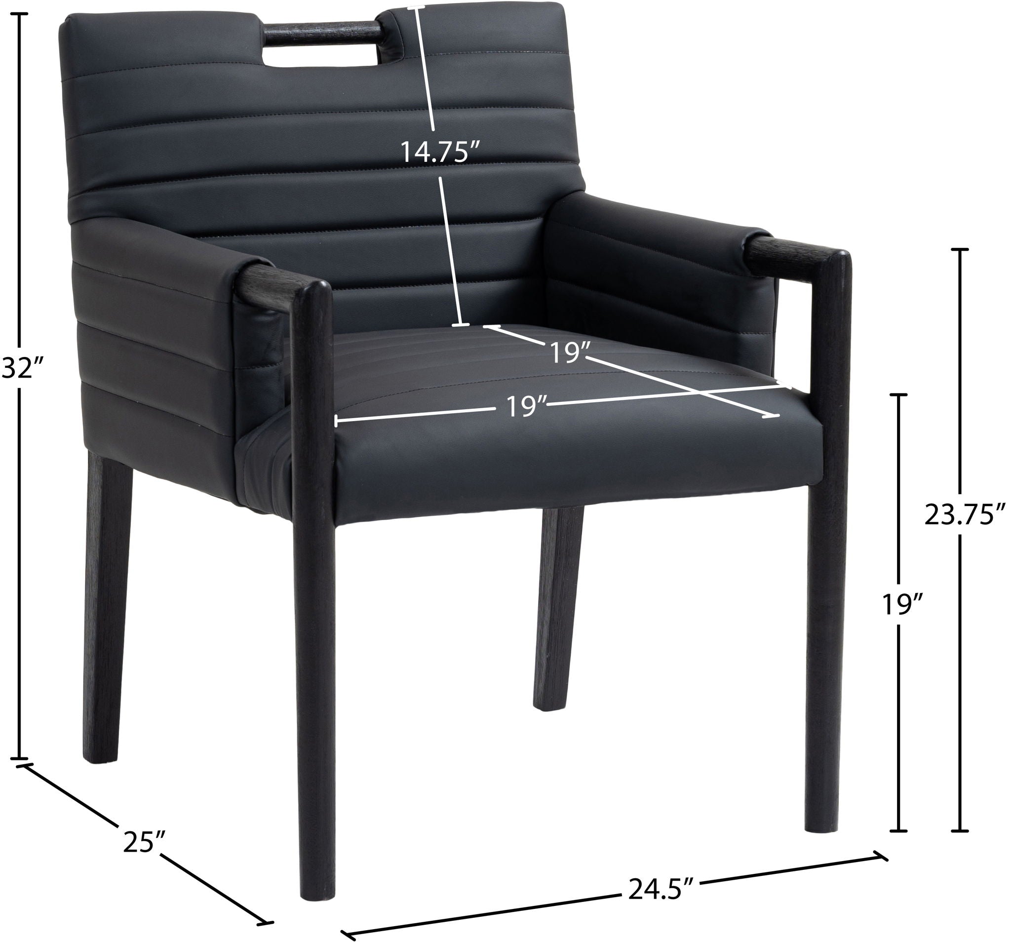 Aimee - Dining Arm Chair - Black Legs