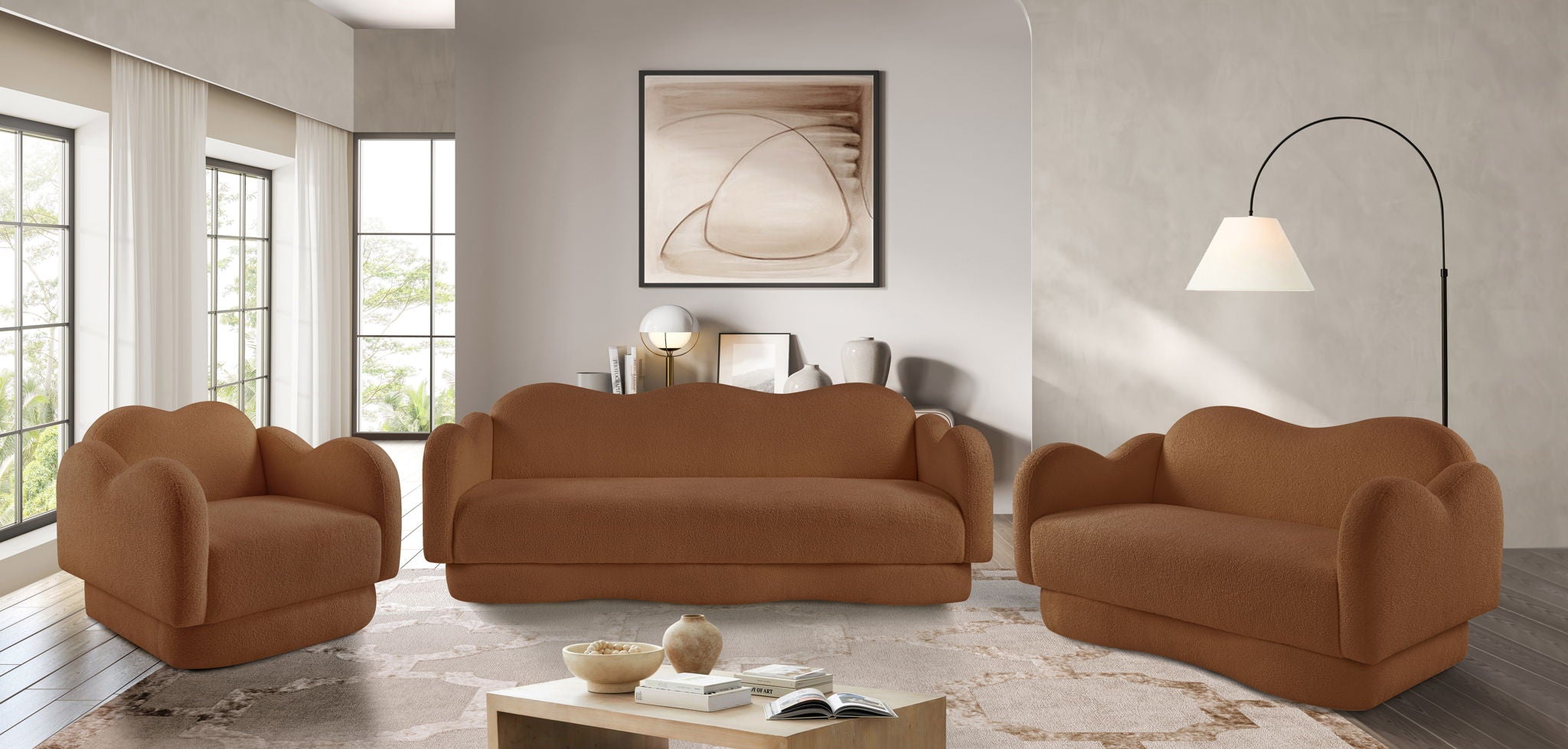 Bloom - Teddy Fabric Sofa - Saddle