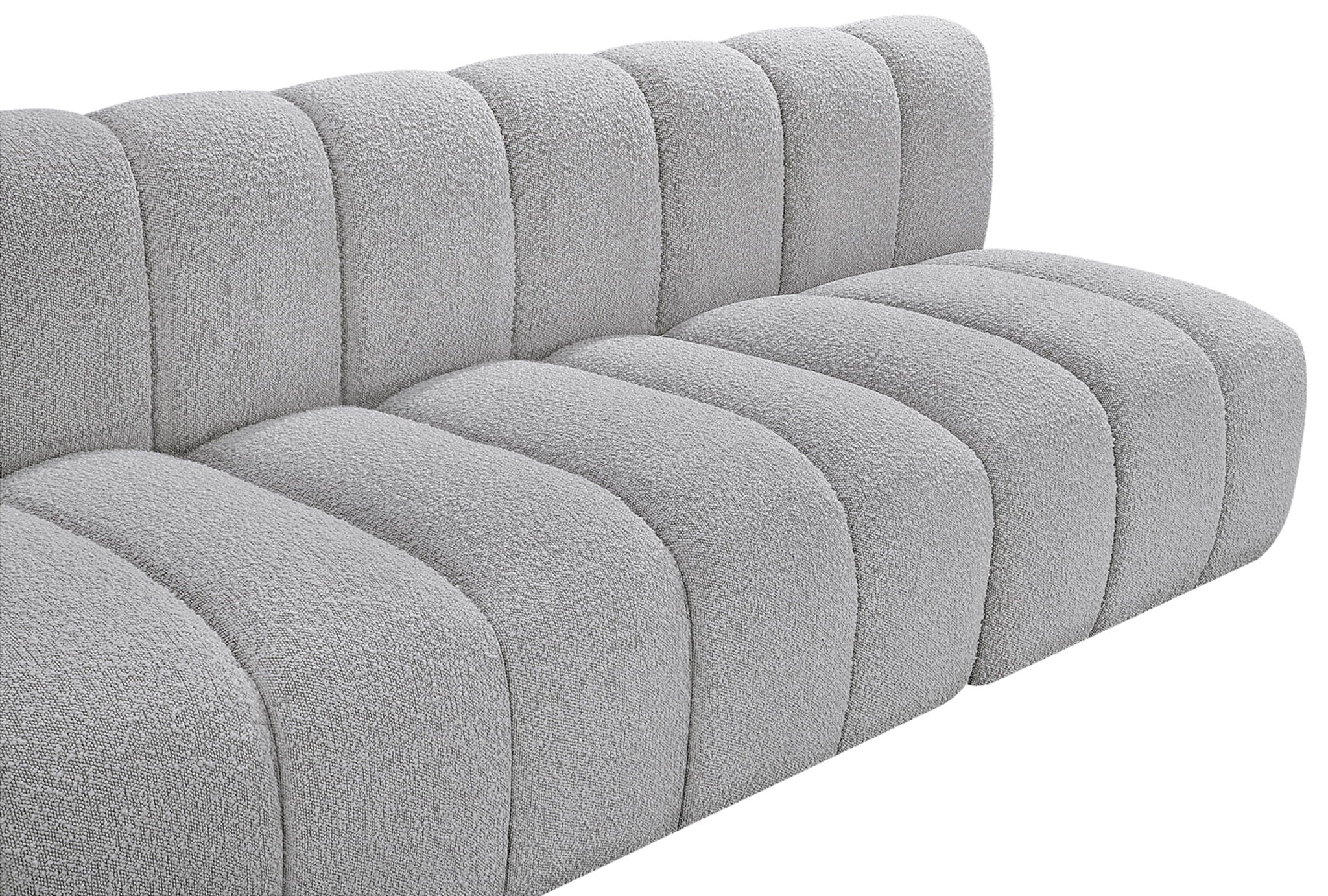 Arc - Boucle Fabric 8 Piece Curved Modular Sofa