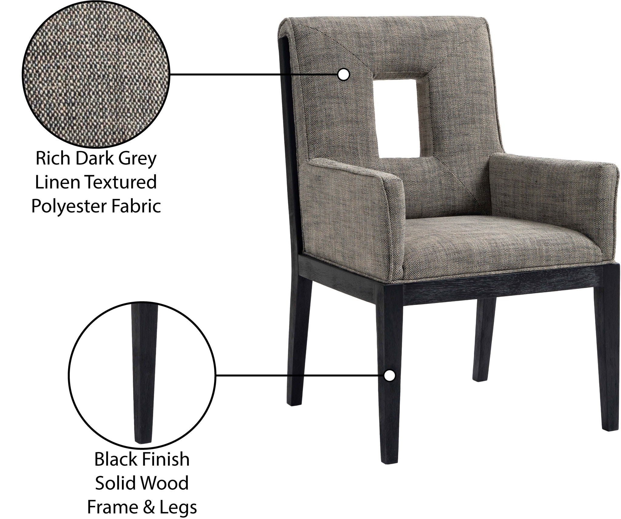 Gwendolyn - Dining Arm Chair With Black Frame