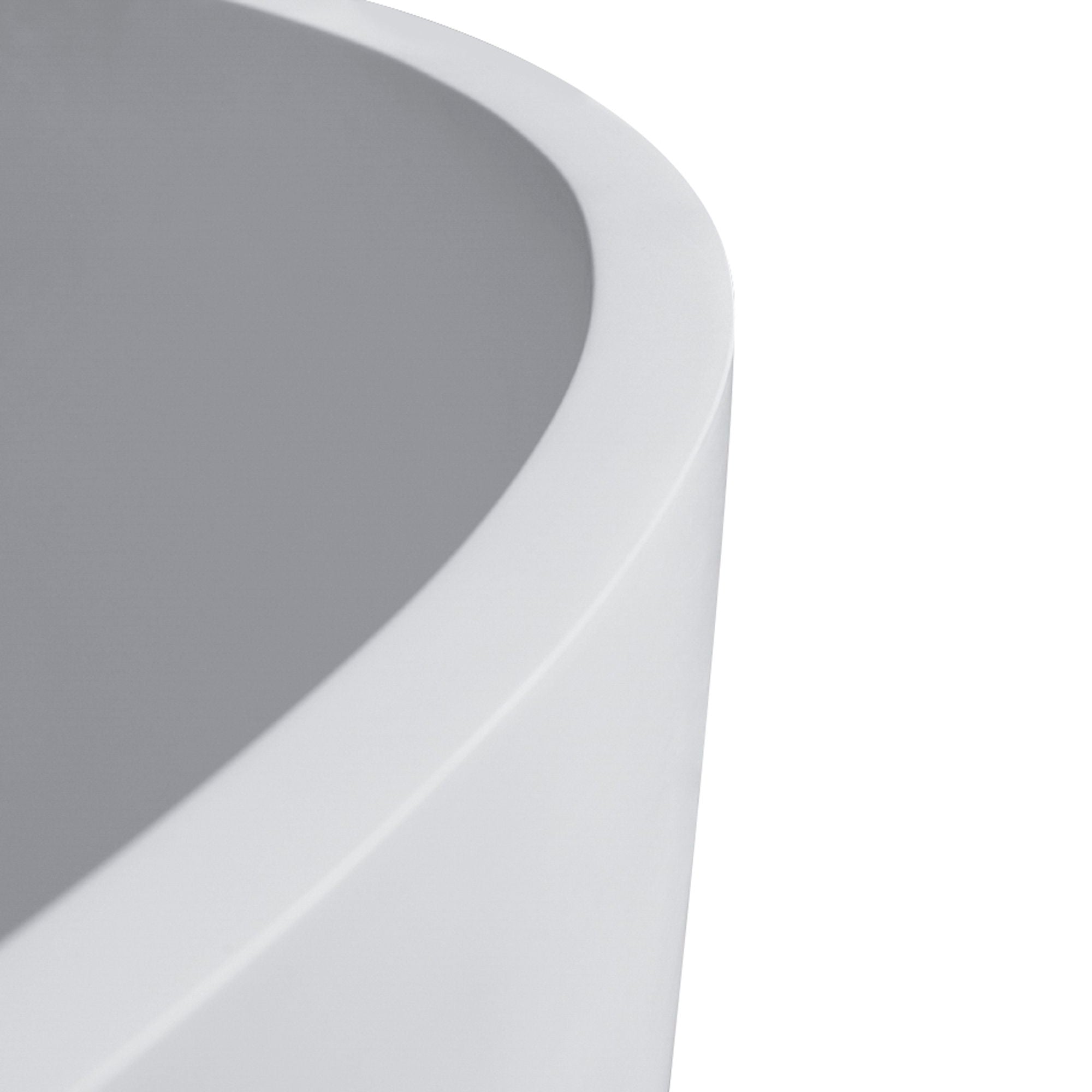 Solid Surface Stone Resin Freestanding Egg Shape Bathtub For The Bathroom - Matte White