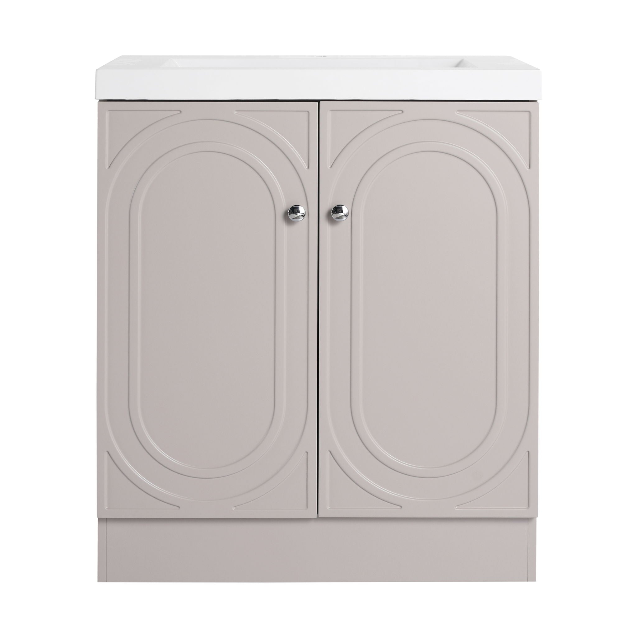 Contemporary Freestanding Bathroom Vanity With Resin Sink & Soft-Close Cabinet Doors
