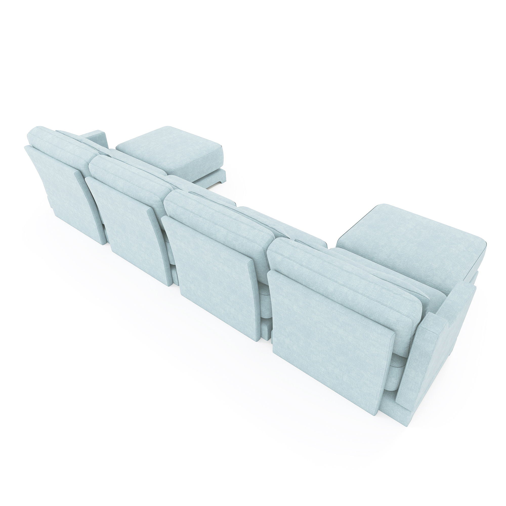 Stylish Sofa With Ottoman And Lumbar Pillows, Ergonomic Design