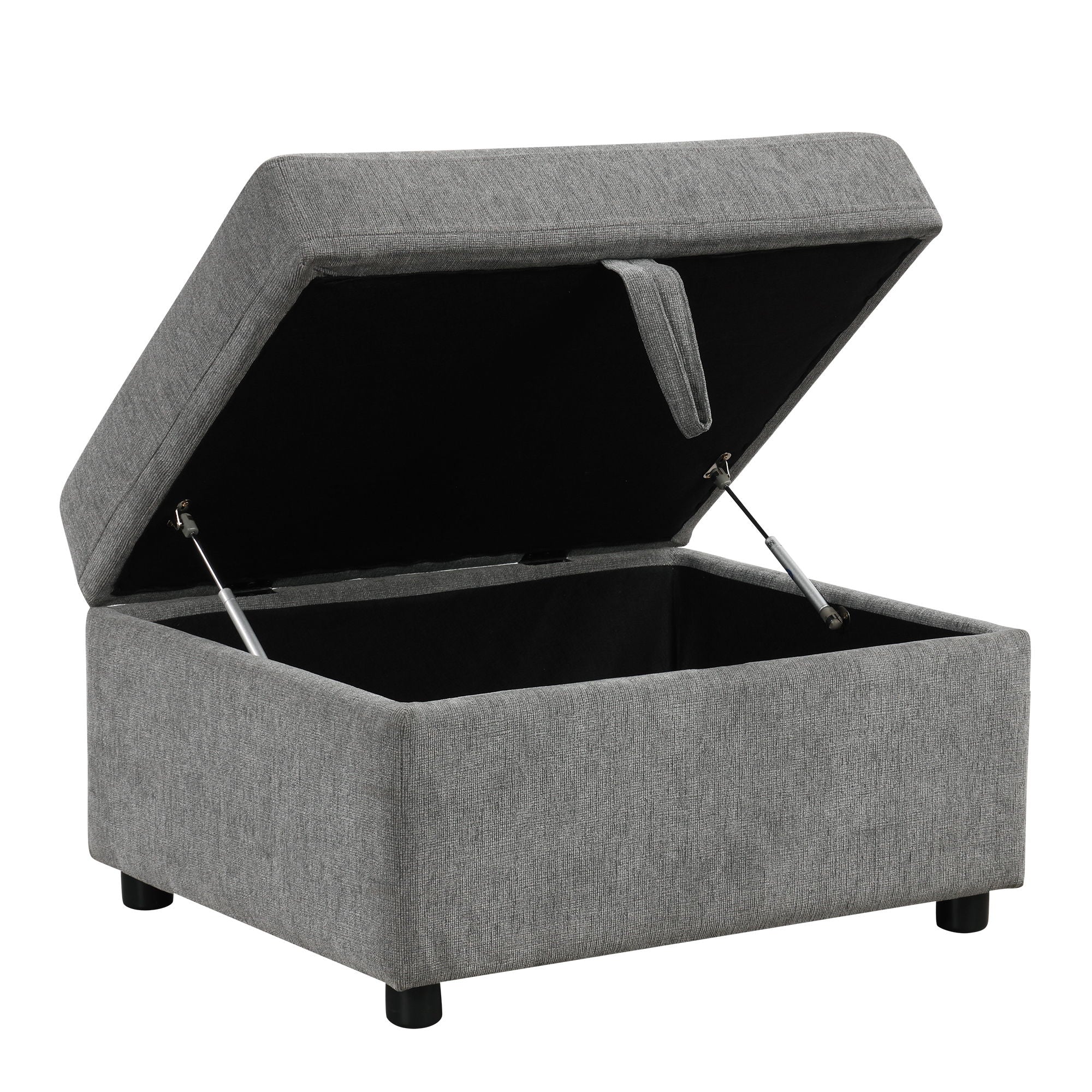 Sectional Sofa Convertible Pull-Out Sofa Bed With A Movable Storage Ottoman For Living Room