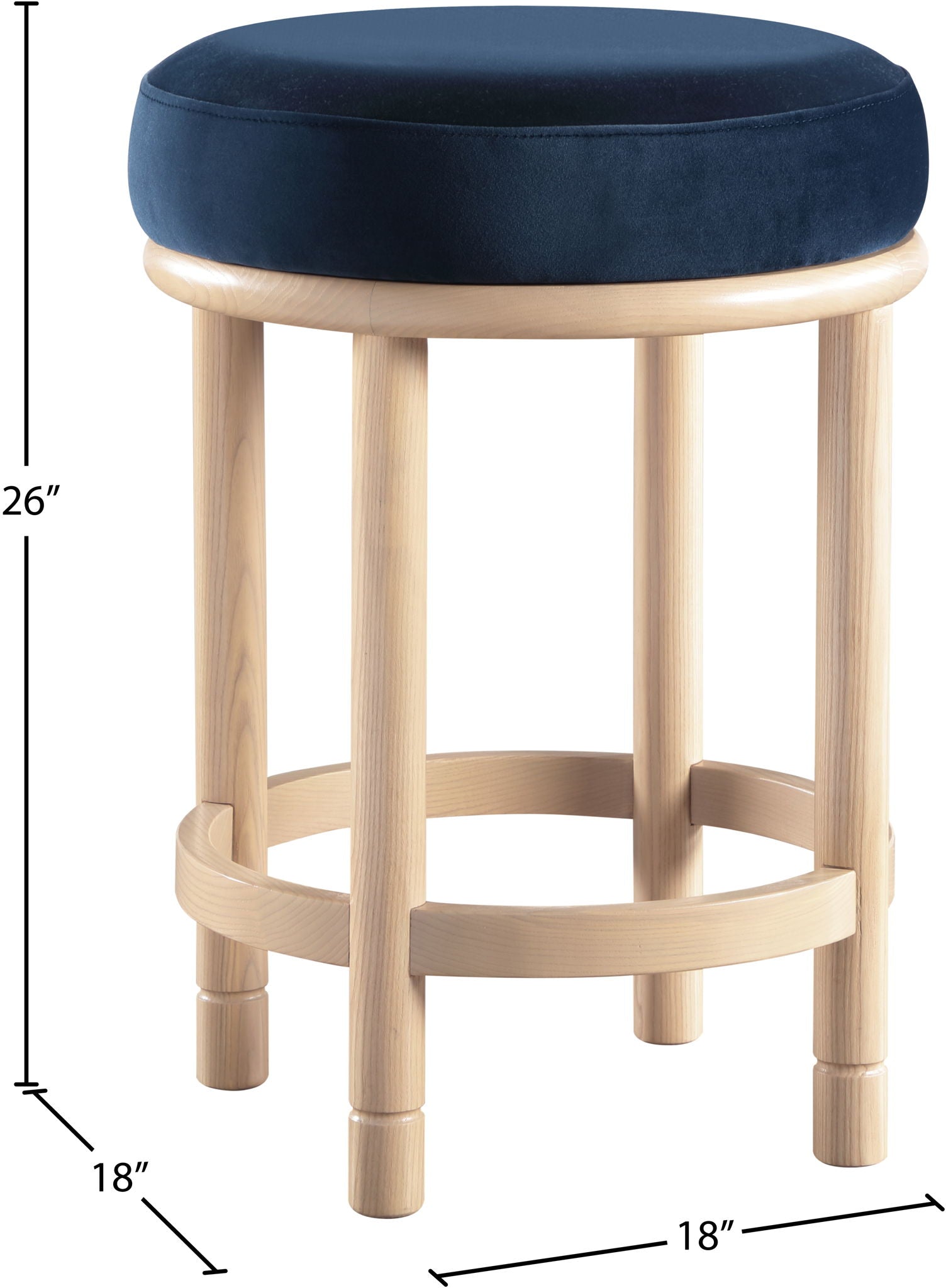 Monette - Counter Stool With Natural Base