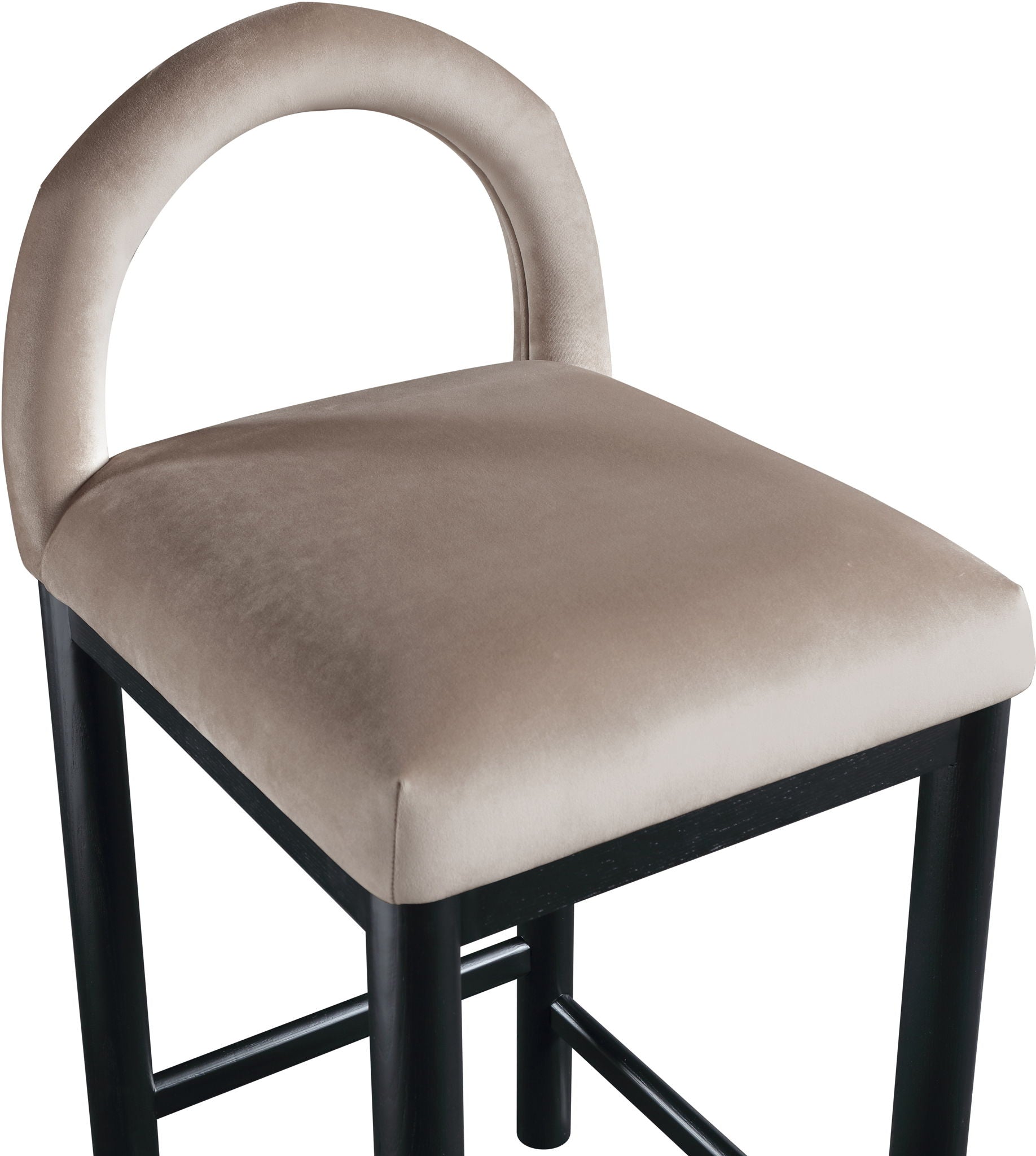 Conrad - Velvet Counter Stool With Black Legs