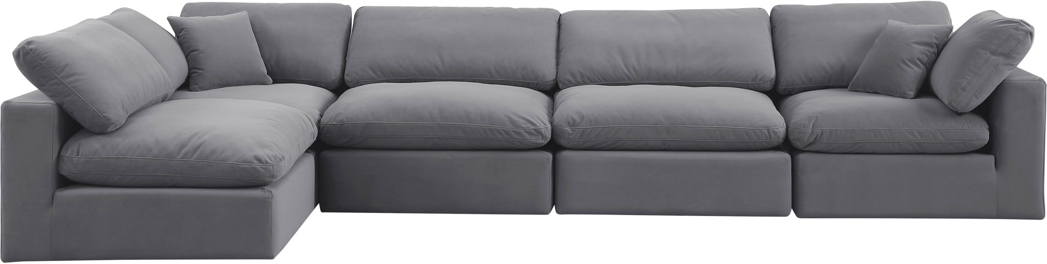 Comfy - 5 Piece Velvet Modular Sectional