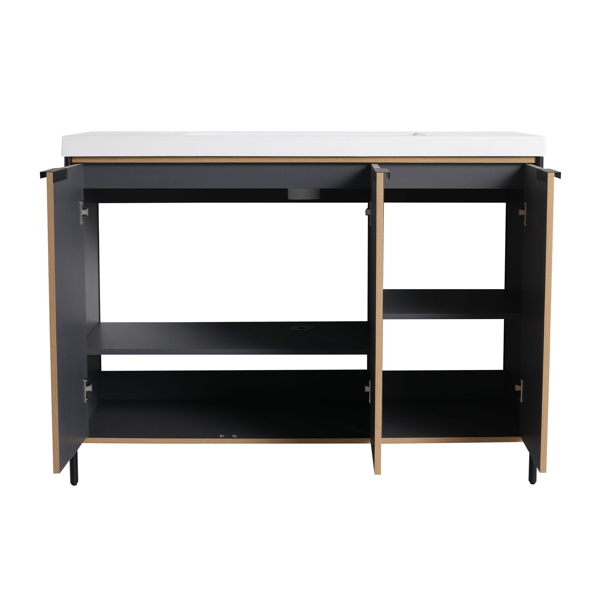 Modern Freestanding Bathroom Vanity With Resin Sink & Soft Close Cabinet Doors