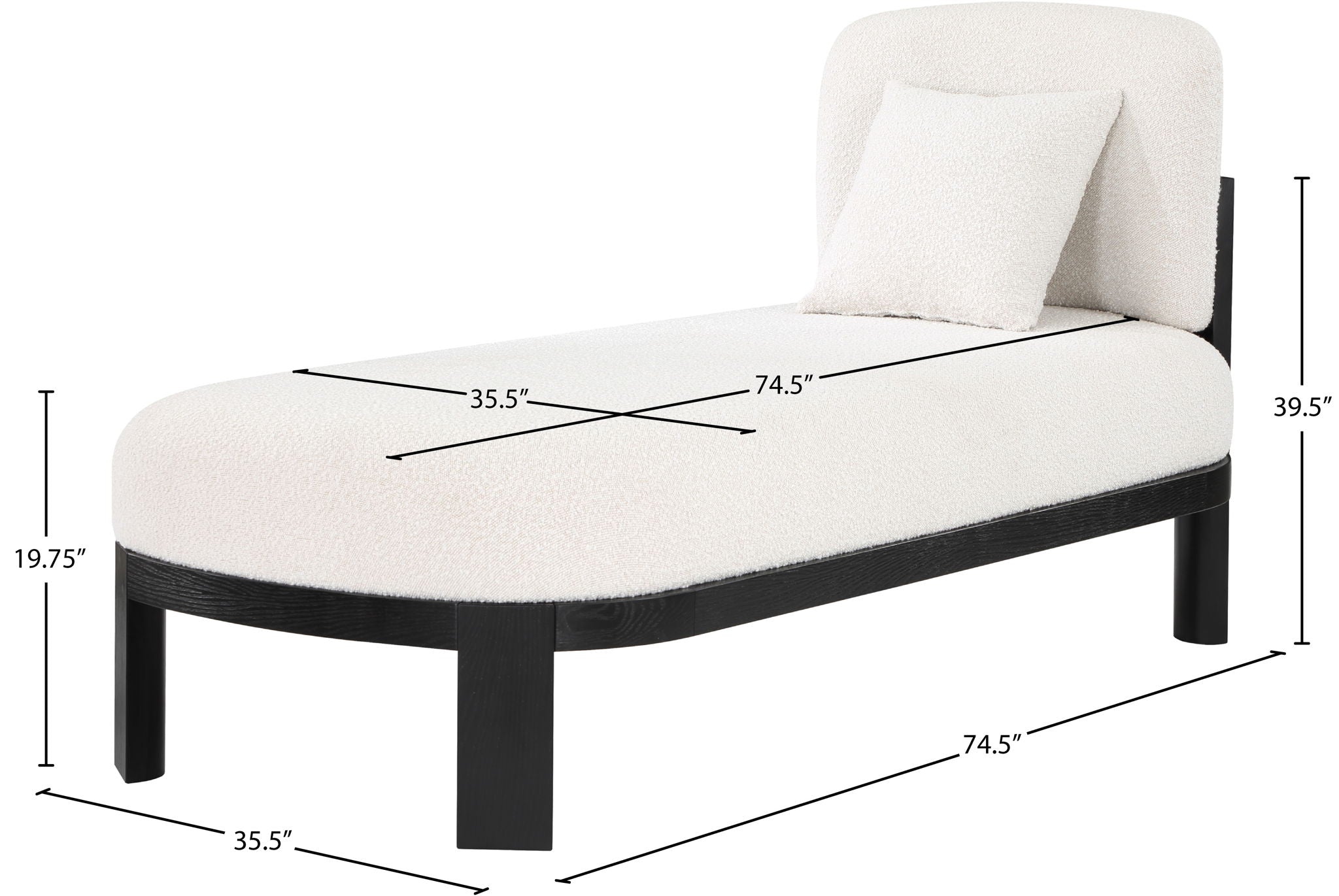 Maybourne - Chaise / Bench With Black Frame