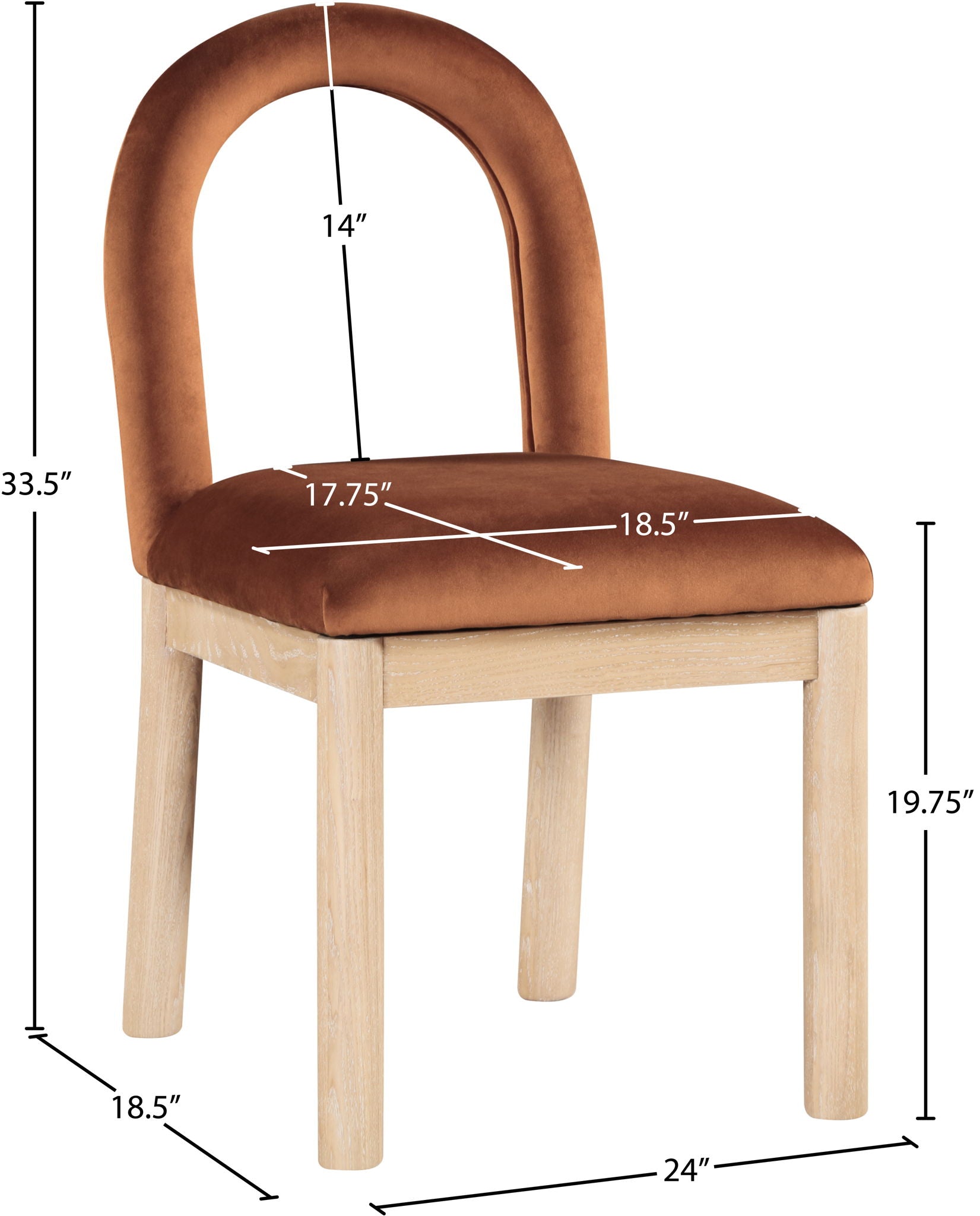 Conrad - Velvet Dining Chair With Natural Legs