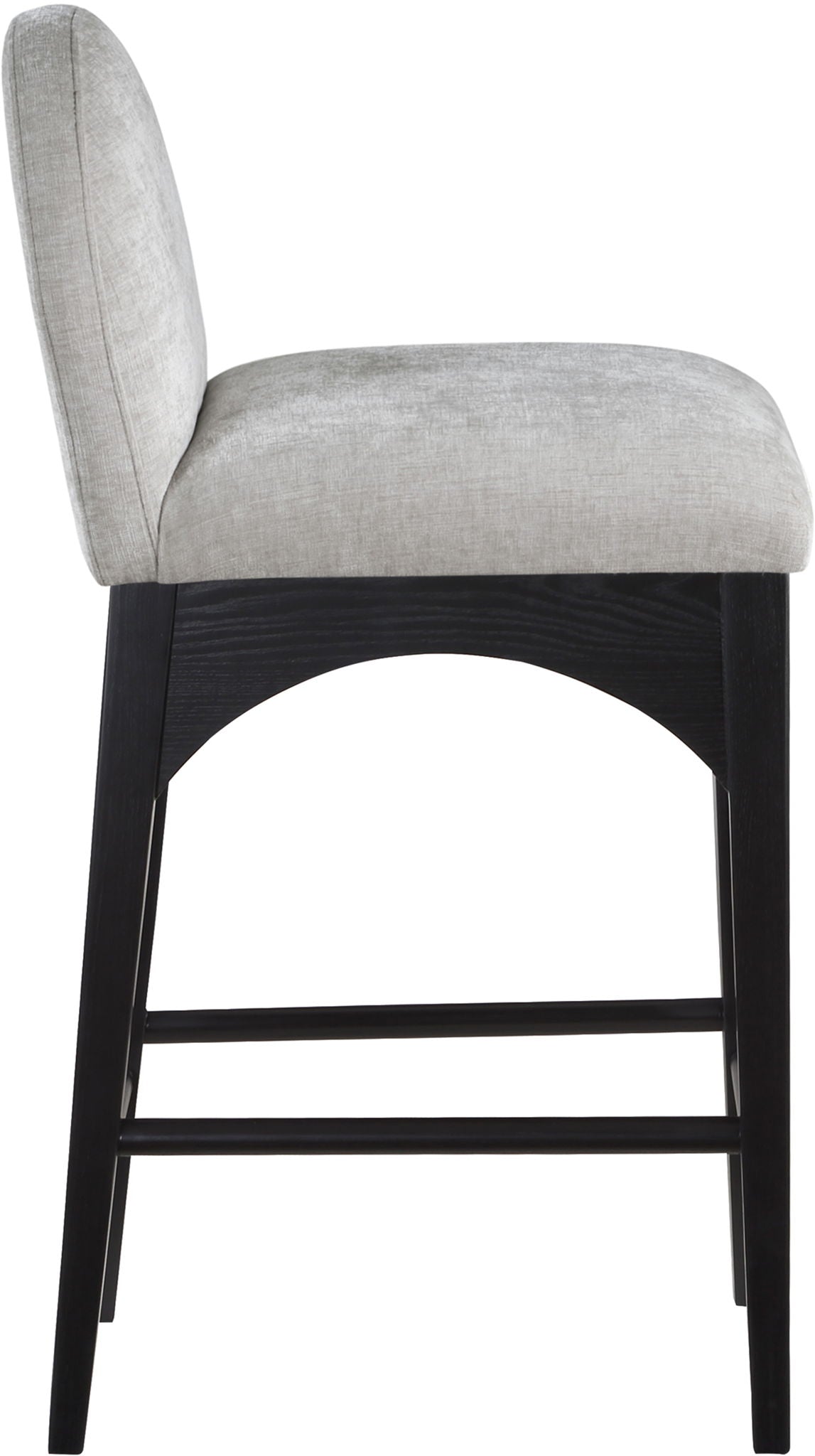 Waldorf - Chenille Stool With Black Legs