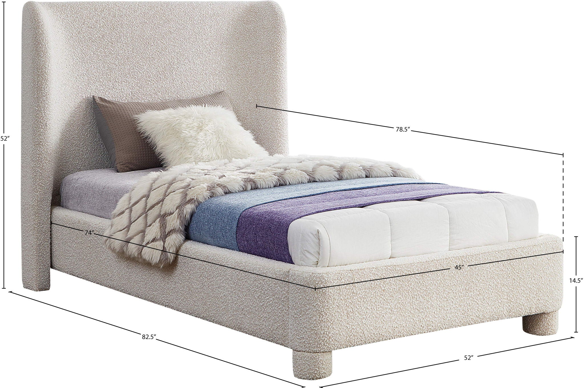 Penny - Boucle Fabric Bed
