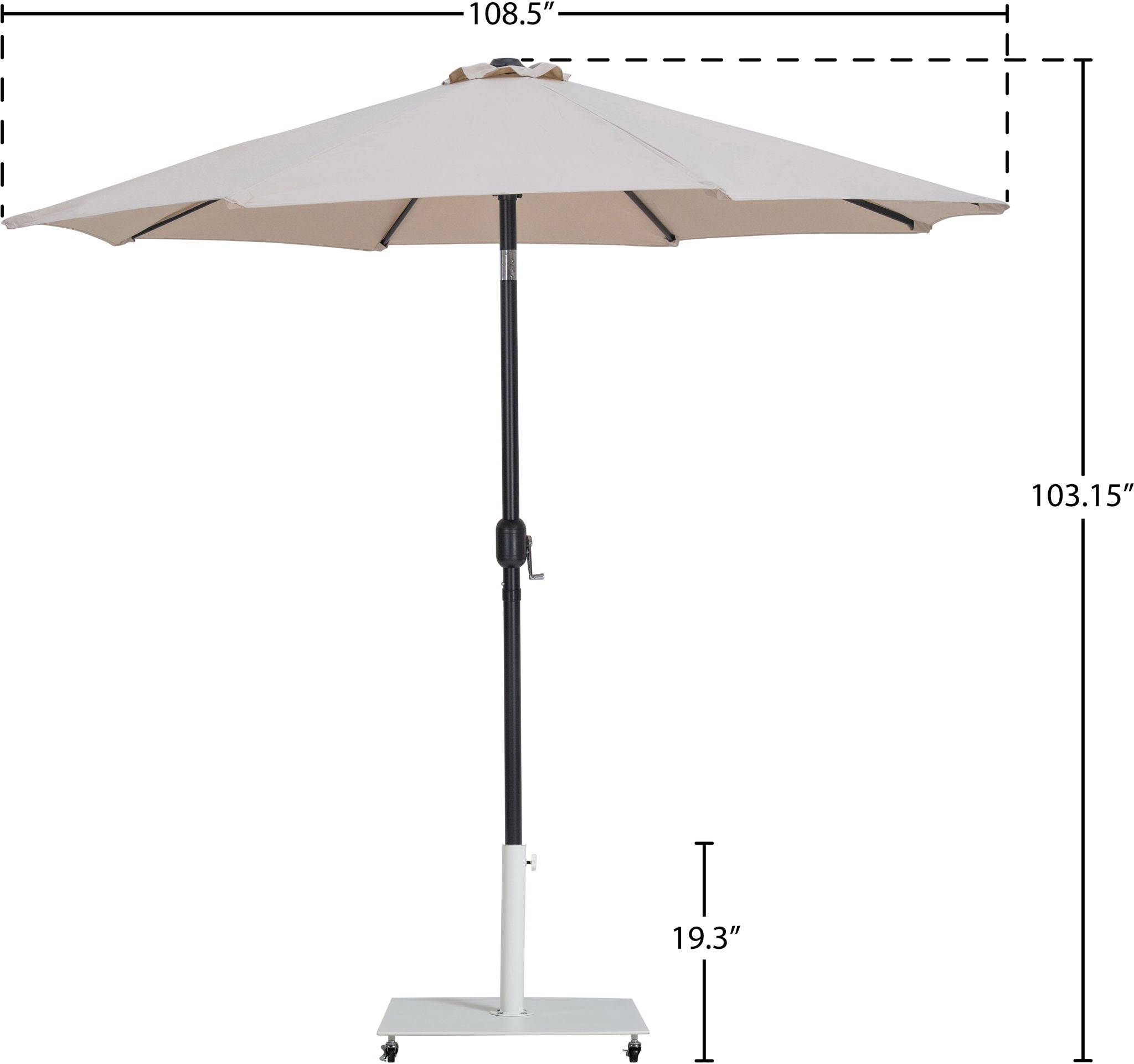 Fiji - Aluminum Patio Umbrella With Square White And Black Base