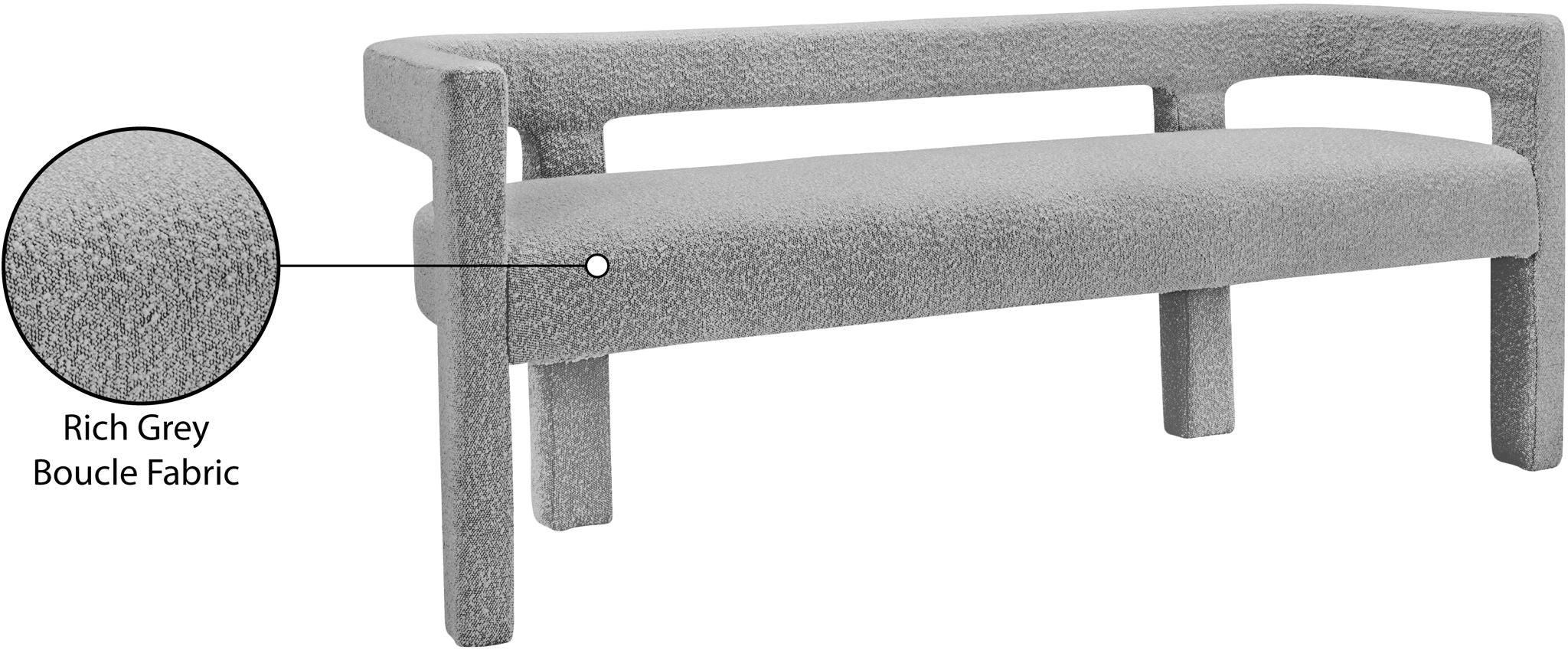 Athena - Boucle Fabric Bench