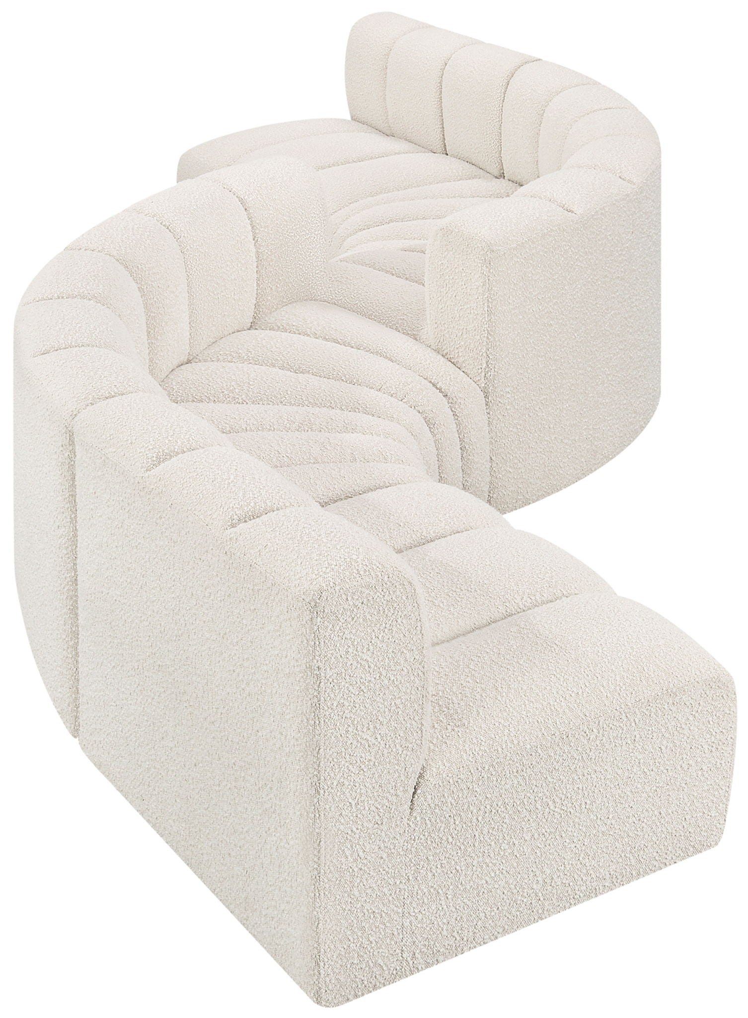 Arc - Boucle Fabric 6 Piece Modular Sofa - Black
