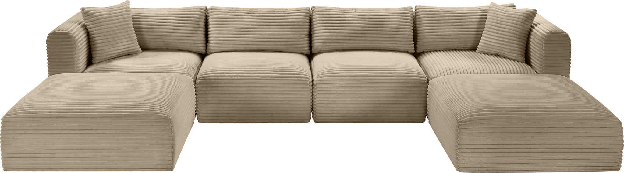 Shaggy - Fabric 6 Piece Modular Sectional With 2 Ottomans
