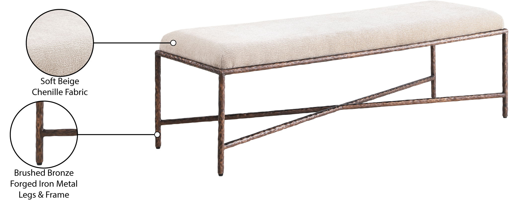 Valley - Bench With Bronze Frame