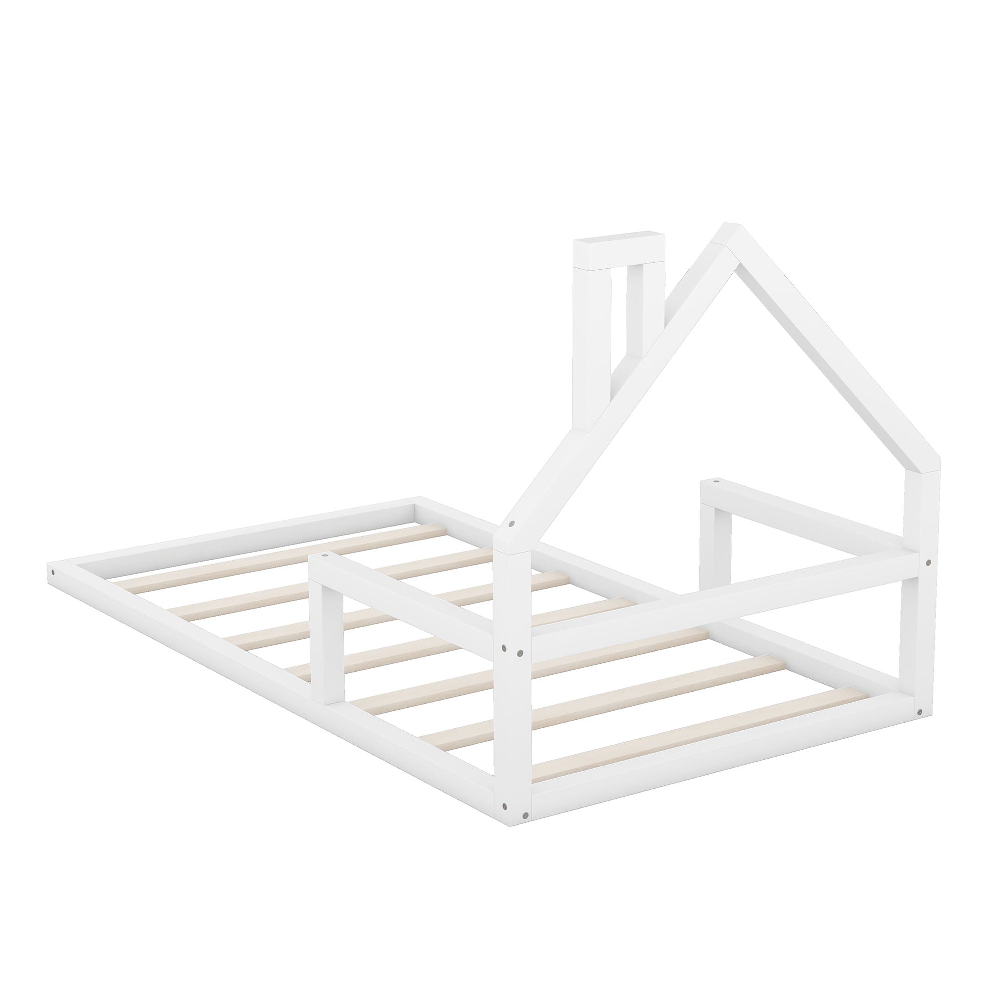 Floor Bed With House Shaped Headboard
