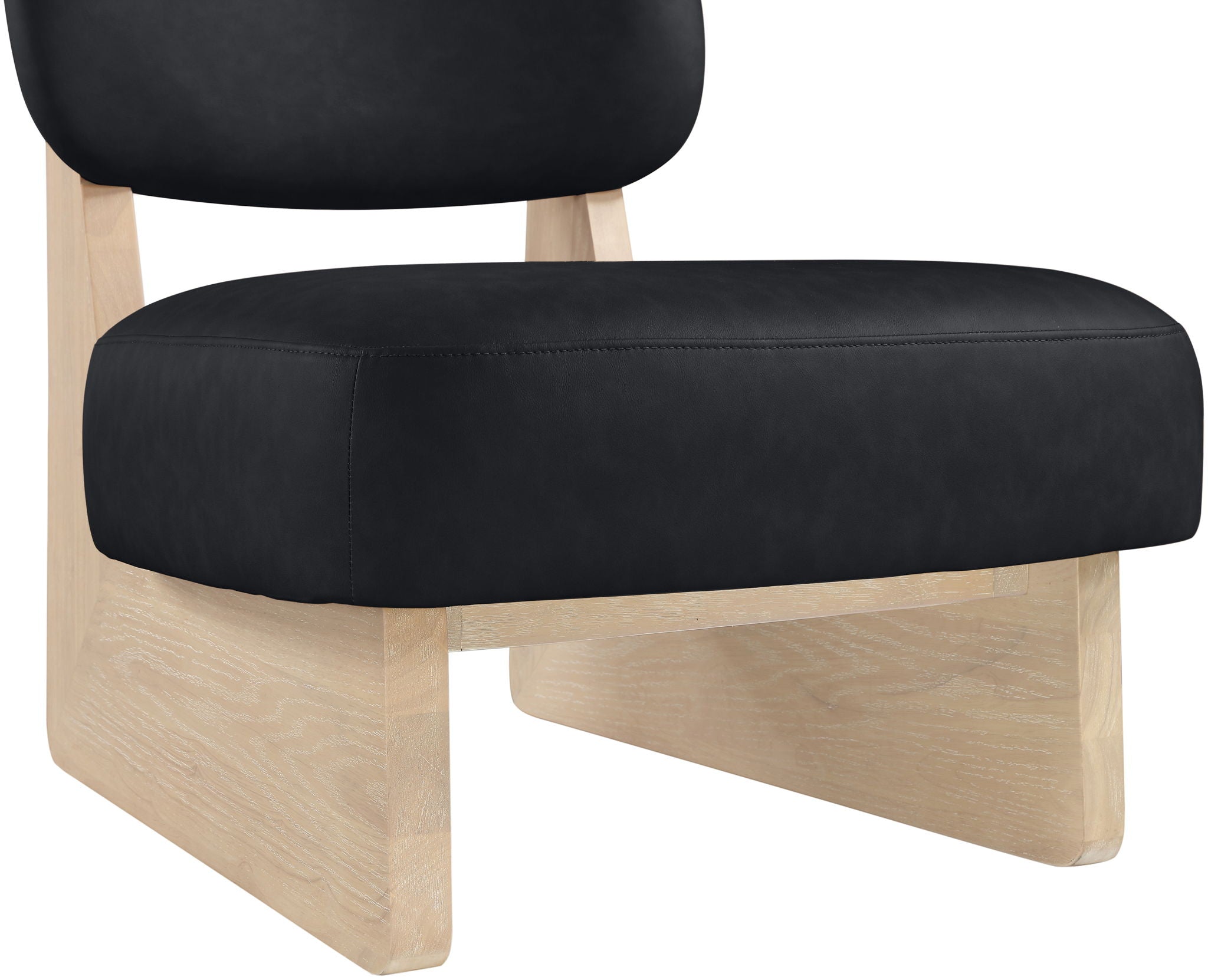 Vetra - Vegan Leather Upholstered Accent Chair With Natural Base