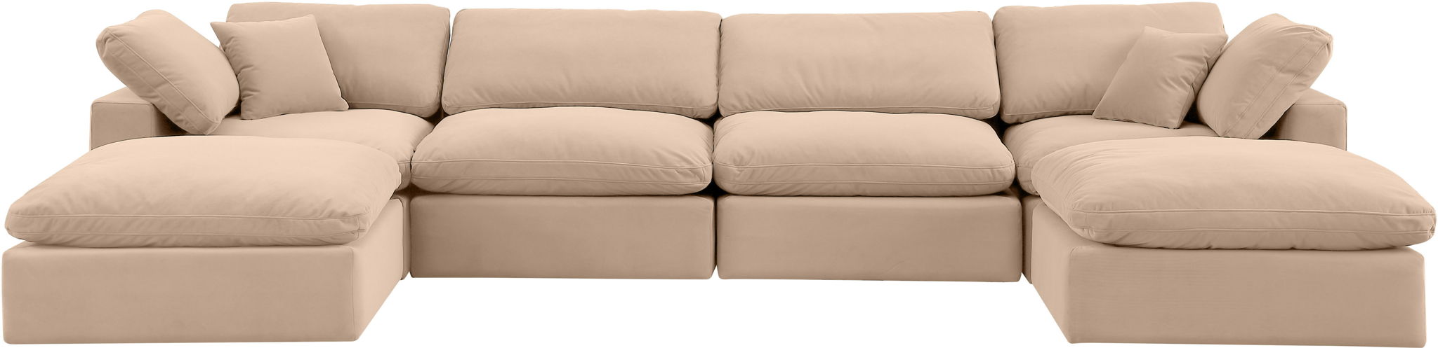 Comfy - 6 Piece Velvet Modular Double Chaise Sectional