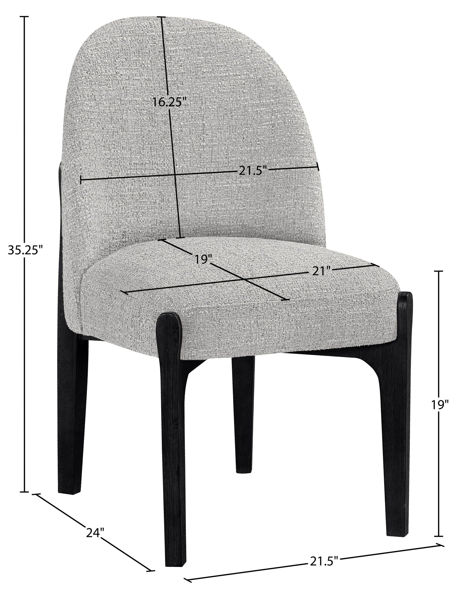 Torino - Upholstered Dining Chair With Brushed Black Base (Set of 2)