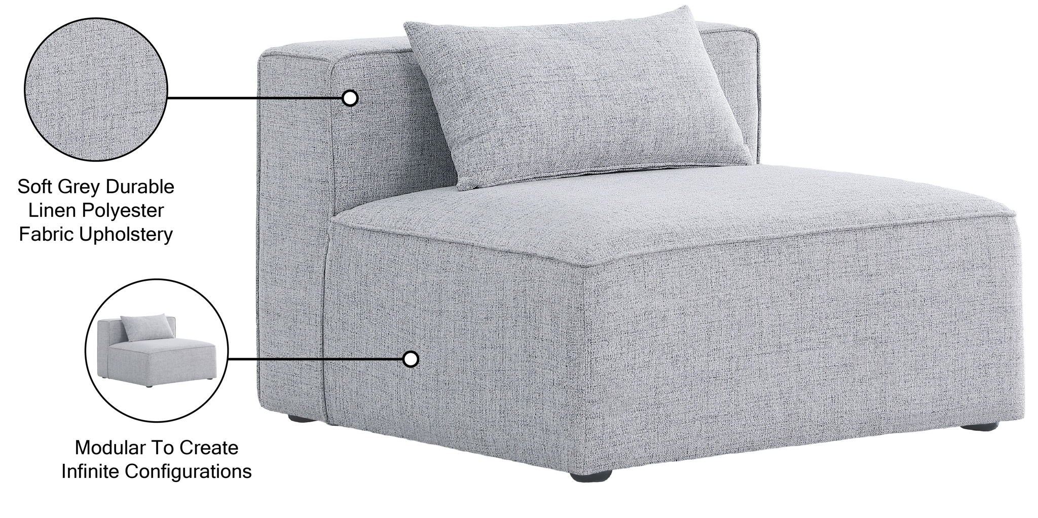 Cube - Linen Armless Chair