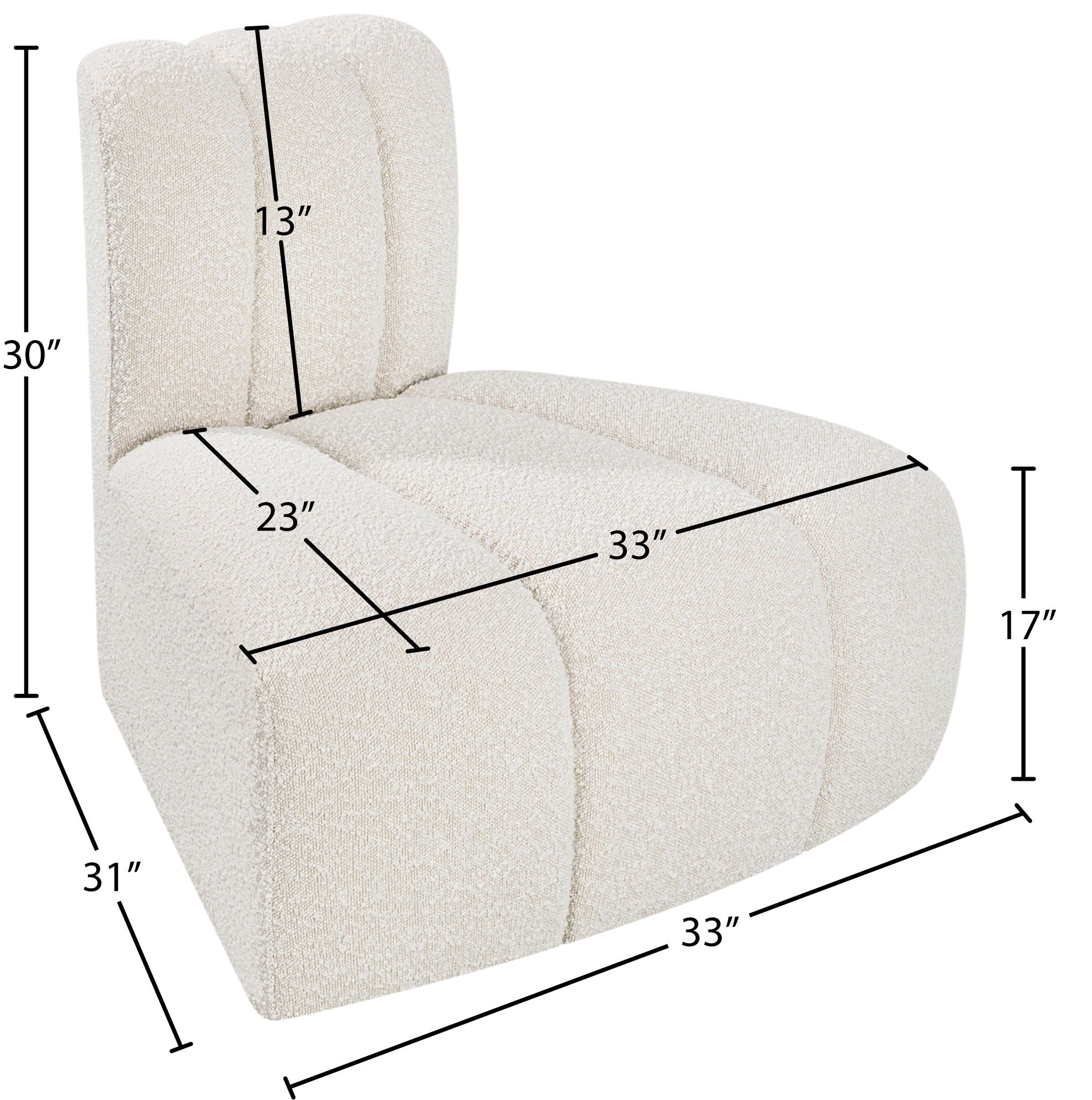 Arc - Boucle Fabric Reverse Corner