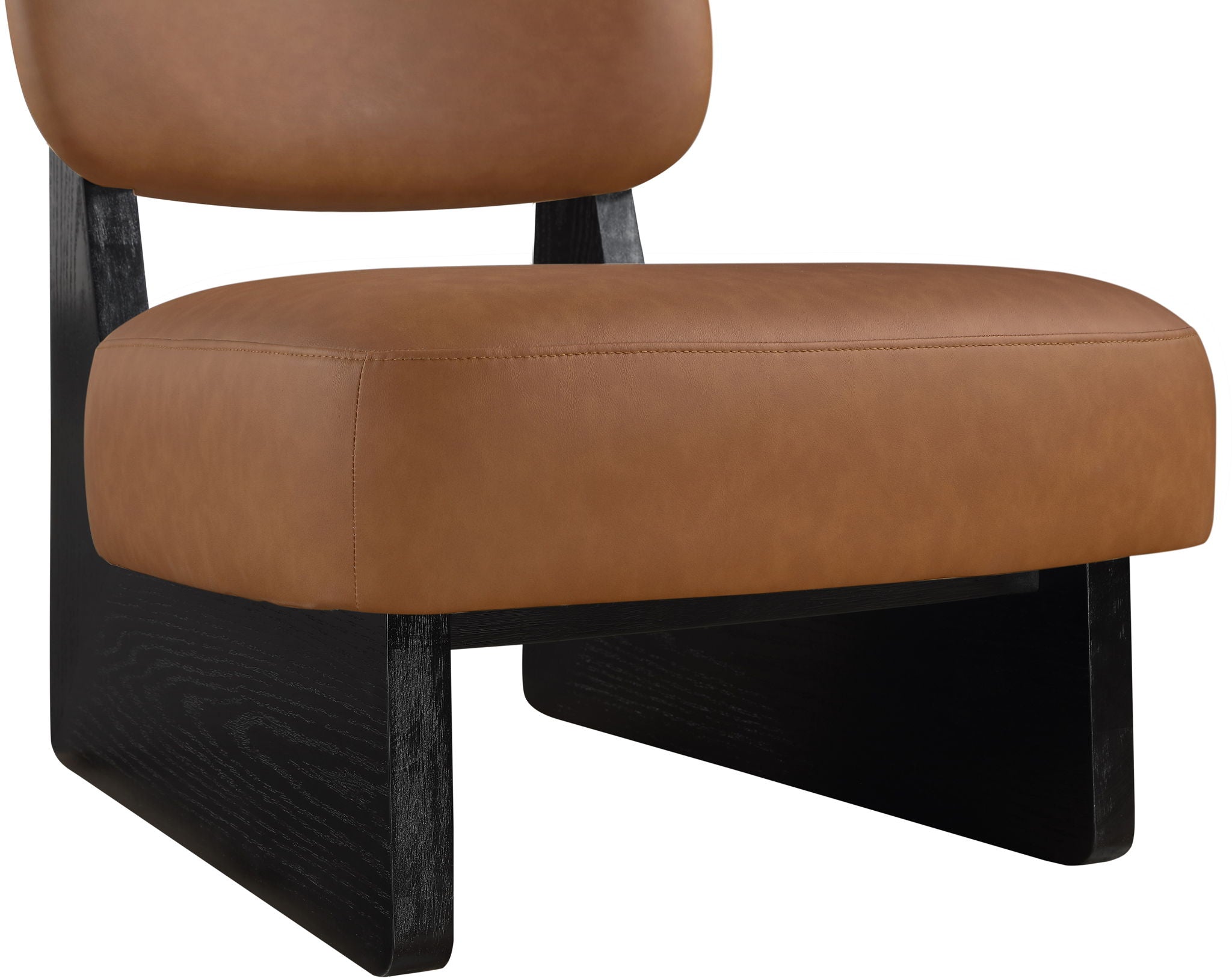 Vetra - Vegan Leather Upholstered Accent Chair With Black Base