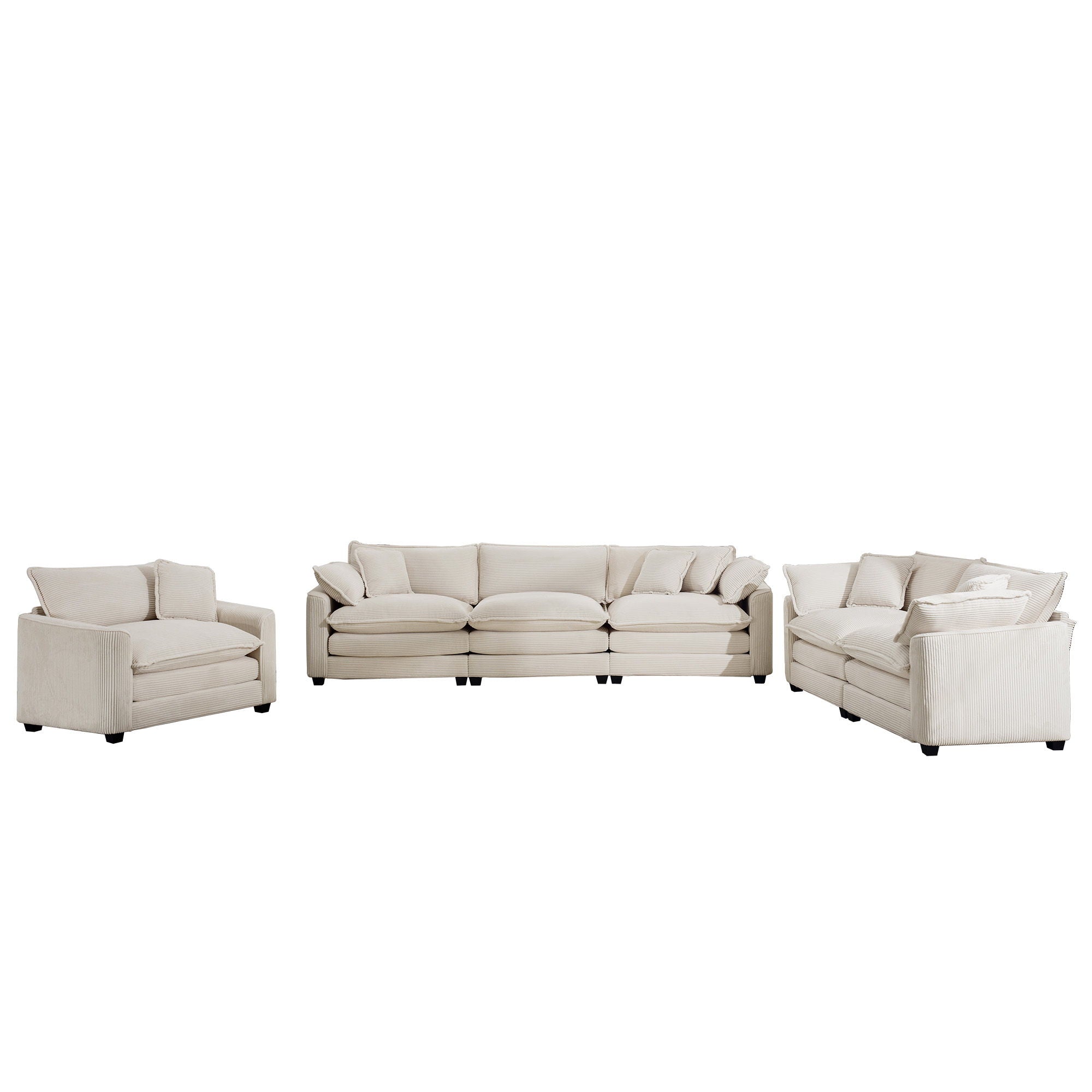 Elegant Oversized Sectional Sofa Set With Deep Seats And Flexible Layout