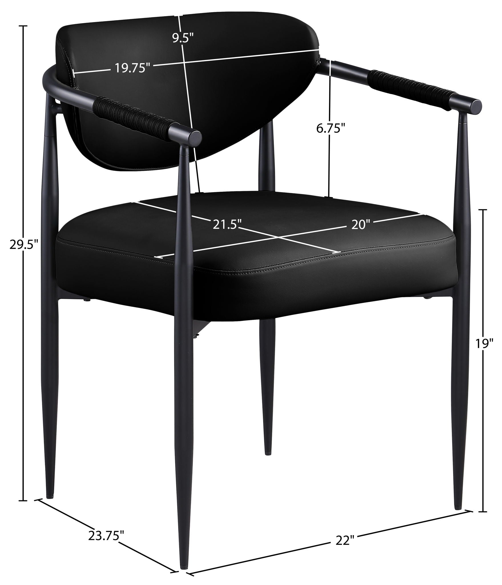 Virella - faux Leather Upholstered Dining Chair (Set of 2) - Black Base