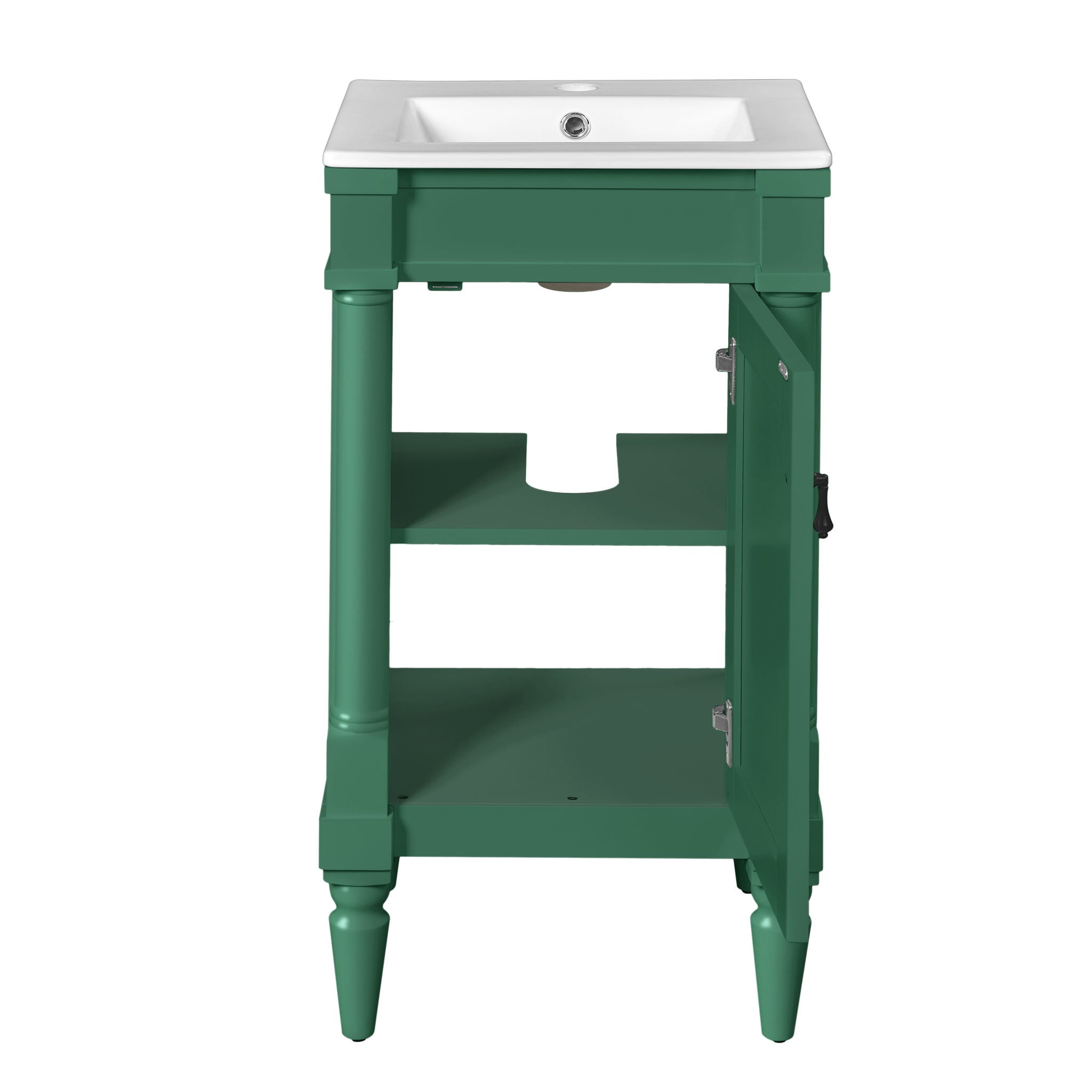 Bathroom Vanity With Sink, Storage Cabinet With Door, Drop In Sink, Compact Freestanding Design
