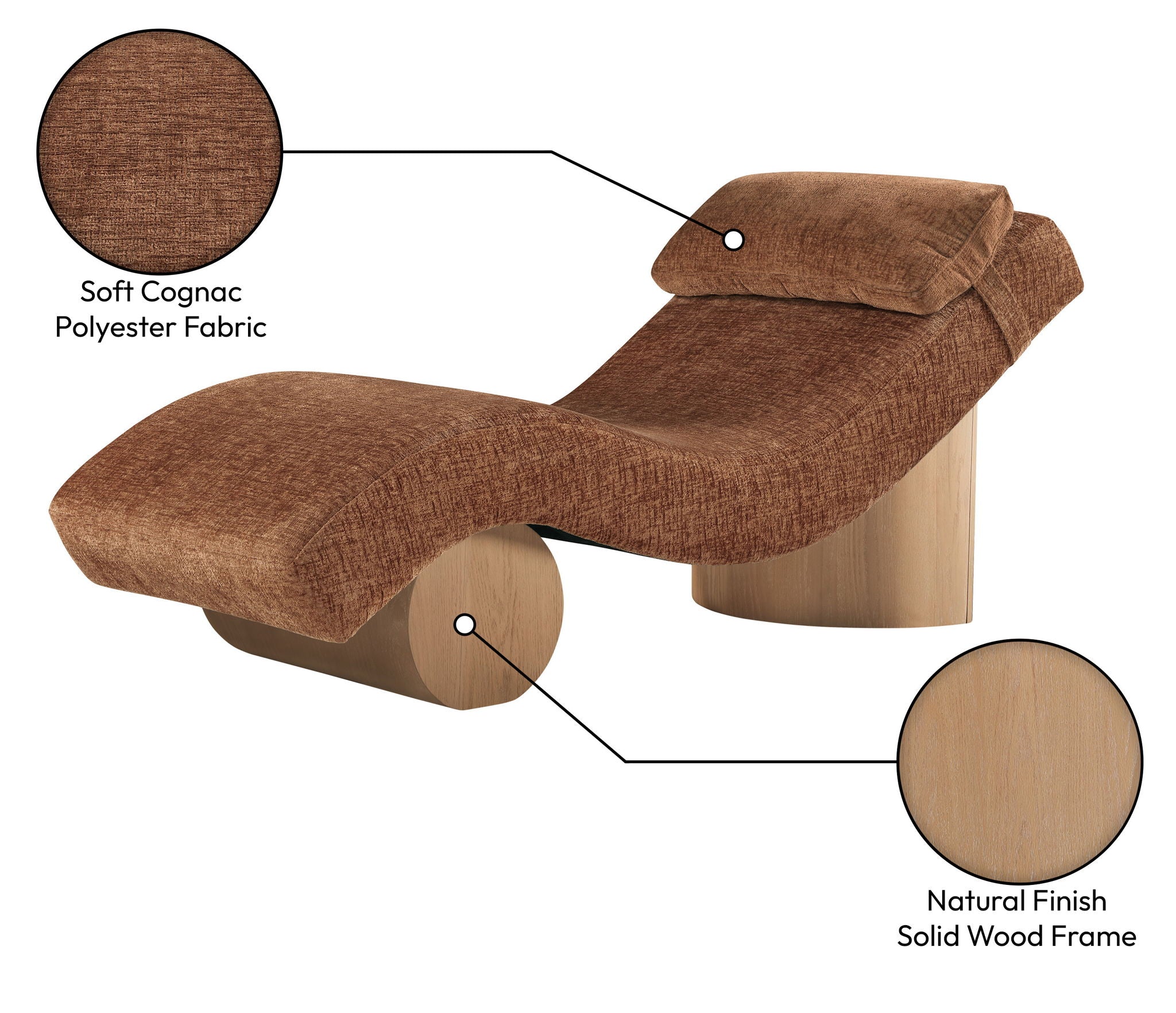 Marcella - Chaise Lounge - Natural Base