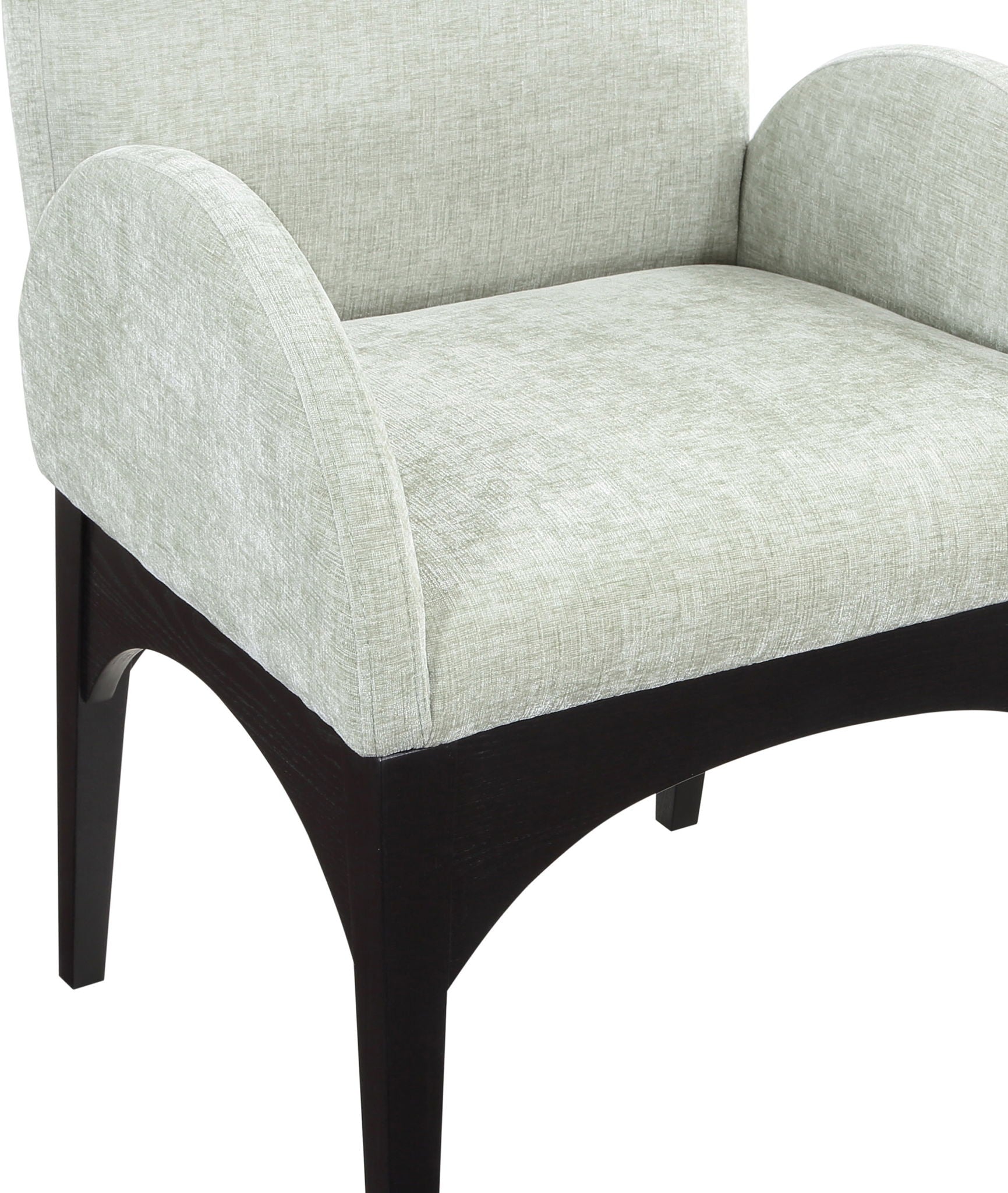 Waldorf - Chenille Dining Arm Chair With Black Legs