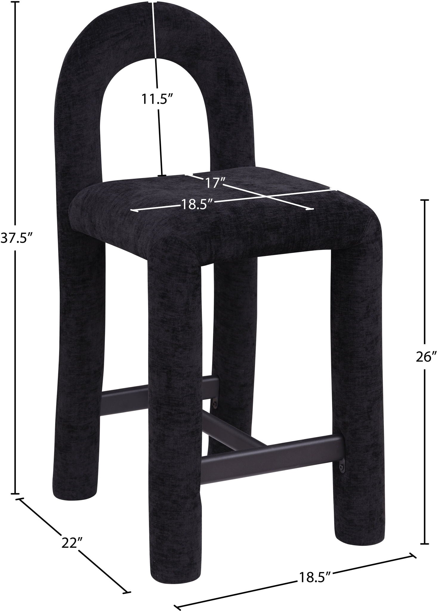 Amari - Chenille Fabric Stool