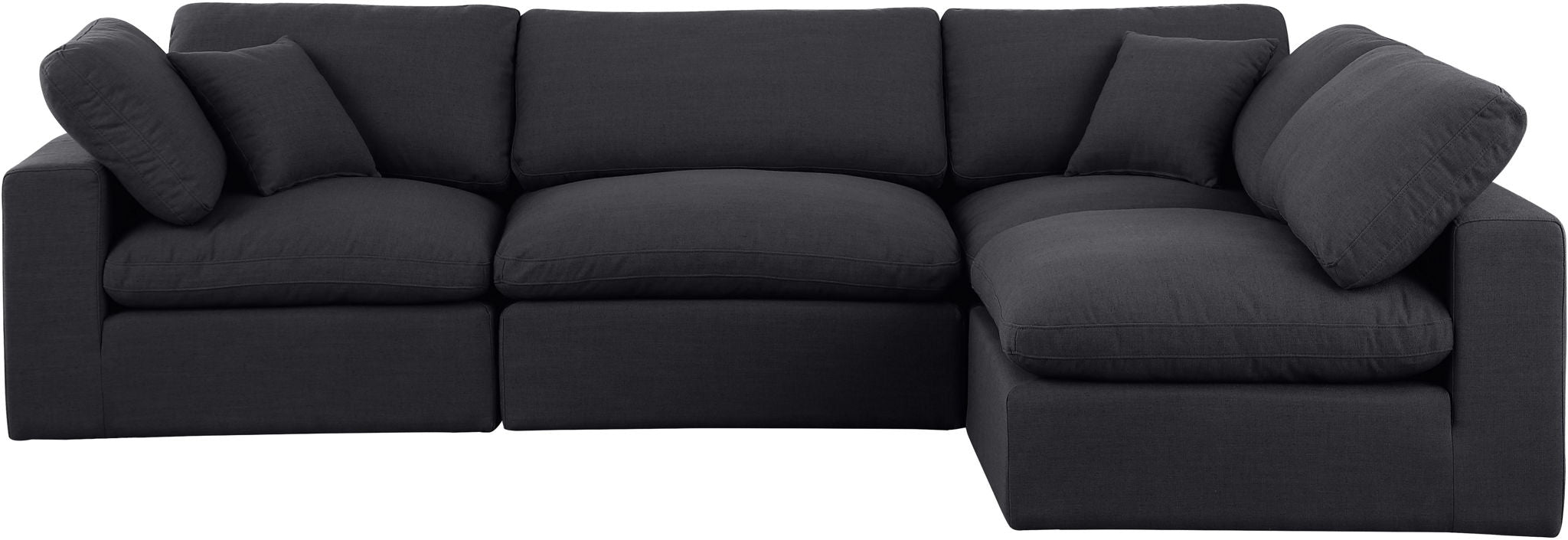 Comfy - 4 Piece Linen Fabric Modular Armless Sectional