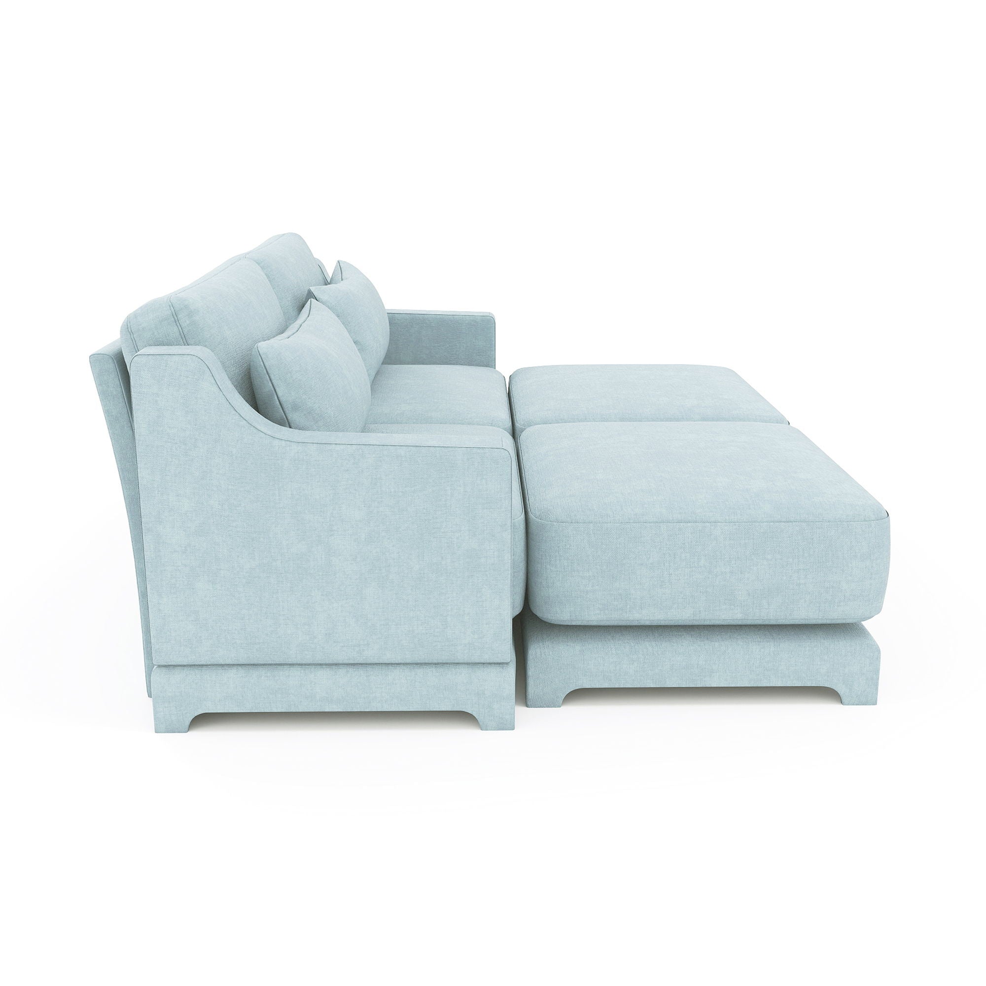 Stylish Sofa With Ottoman And Lumbar Pillows, Ergonomic Design