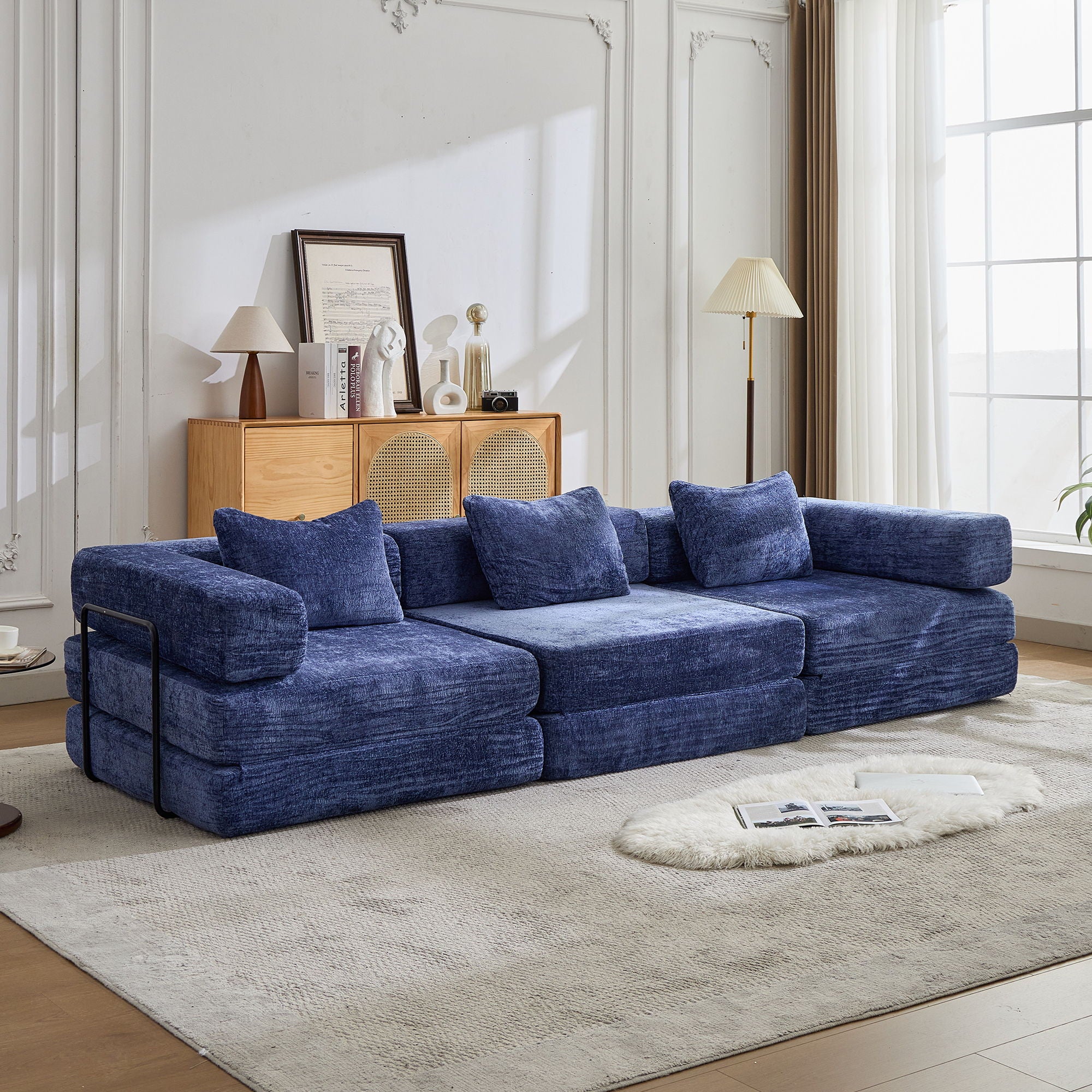 Convertible Floor Sofa Bed, Boneless Modular Sectional Sofa For Living Room