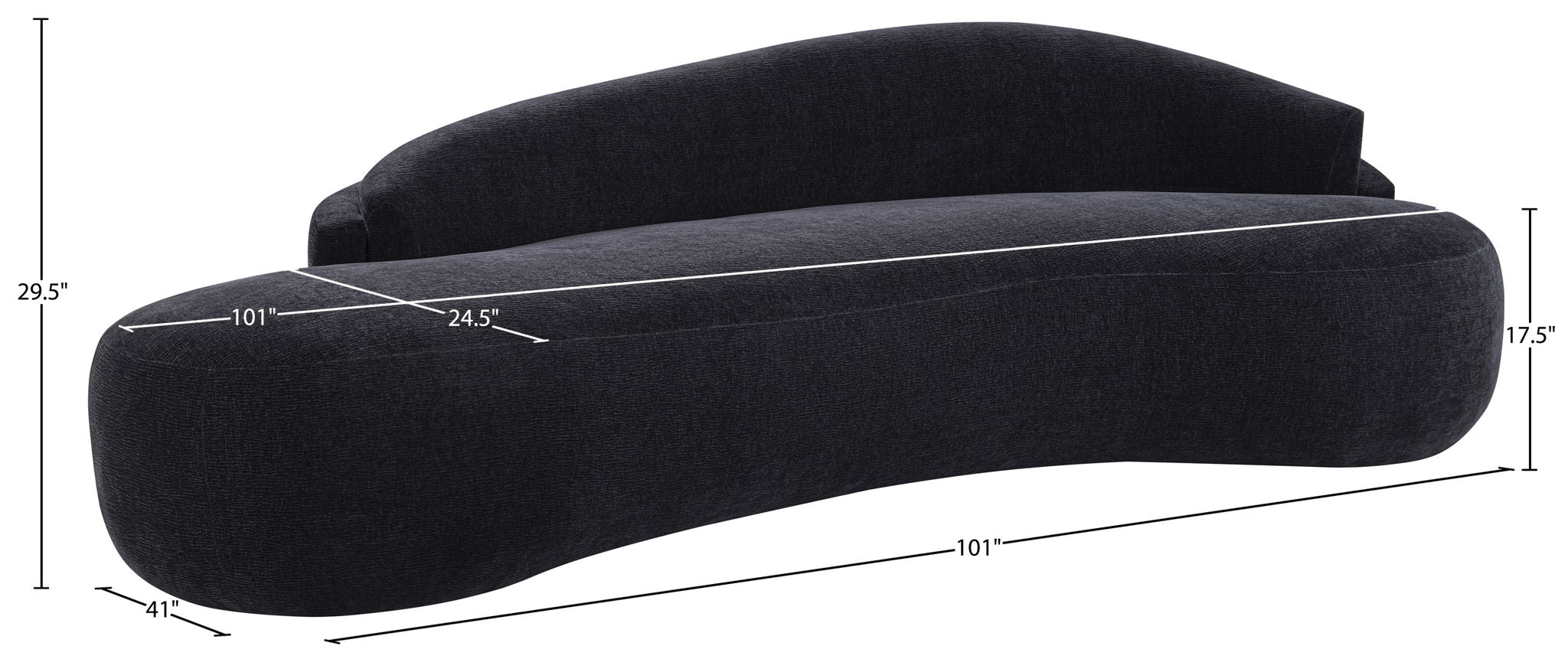 Caspian - Chenille Fabric Upholstered Sofa
